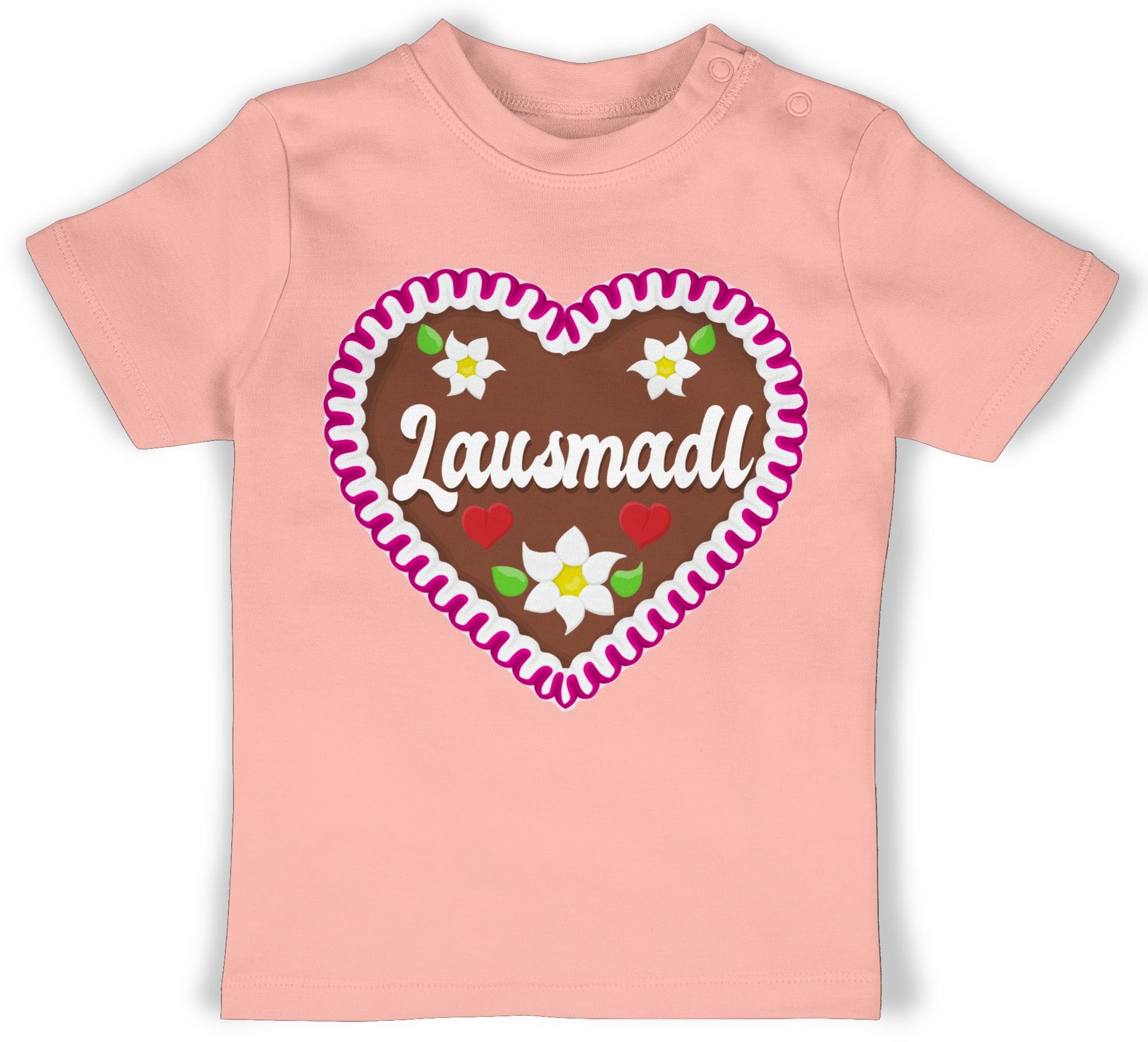 Shirtracer T-Shirt Lausmadl Lebkuchenherz Mode für Oktoberfest Baby Outfit 1 Babyrosa
