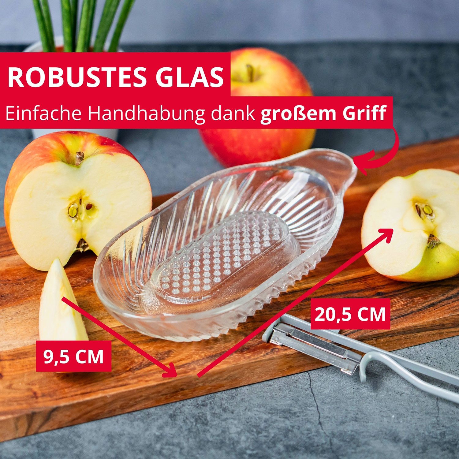 WESTMARK Multireibe / Apfelreibe und Sparschäler, 2-tlg. Set, Glas, Edelstahl, Stahl – Bild 5 von 5