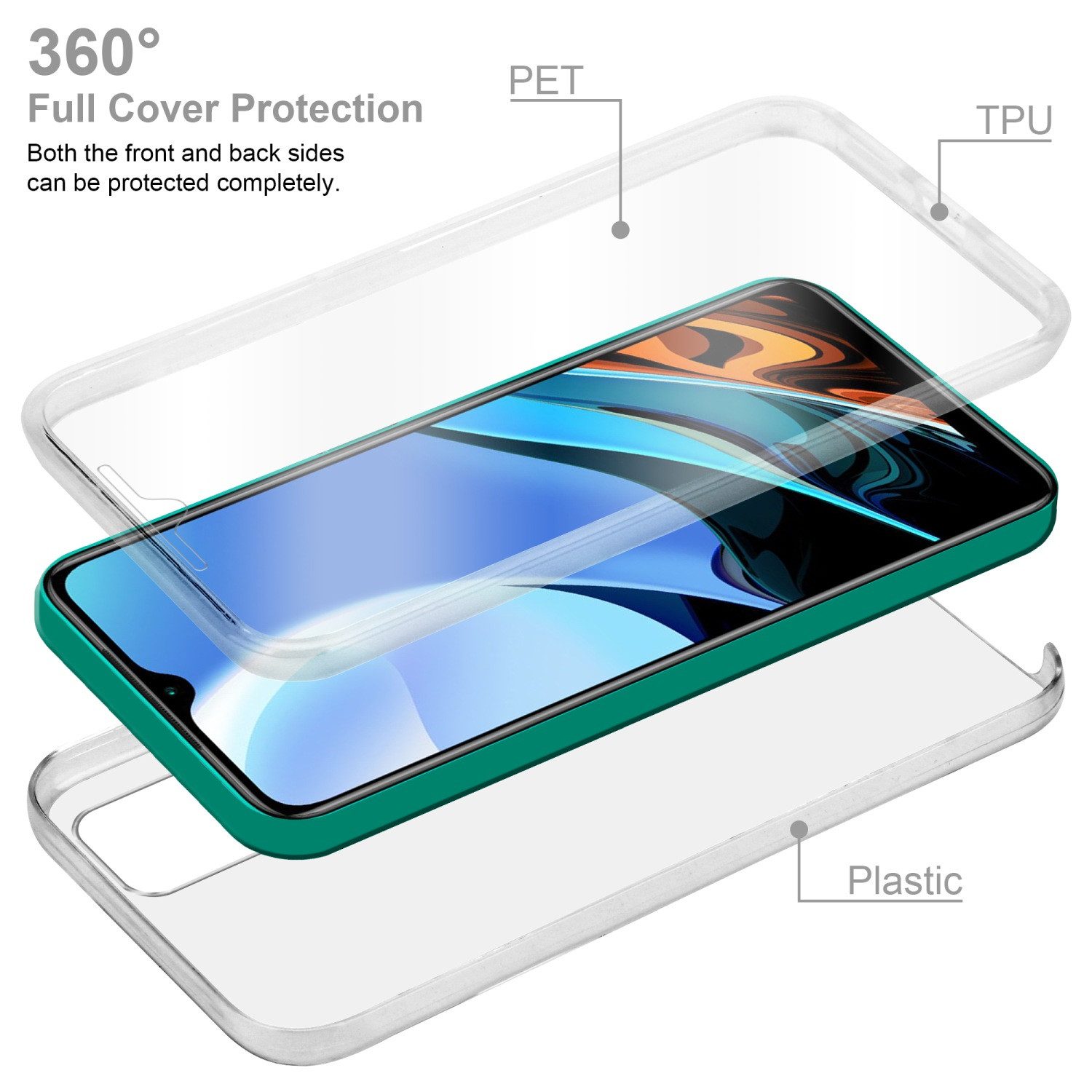 Cadorabo Handyhülle für Xiaomi RedMi 9T Hülle Xiaomi RedMi 9T, Flexible Case Handy Schutzhülle - Hülle - Back Cover 360° Grad