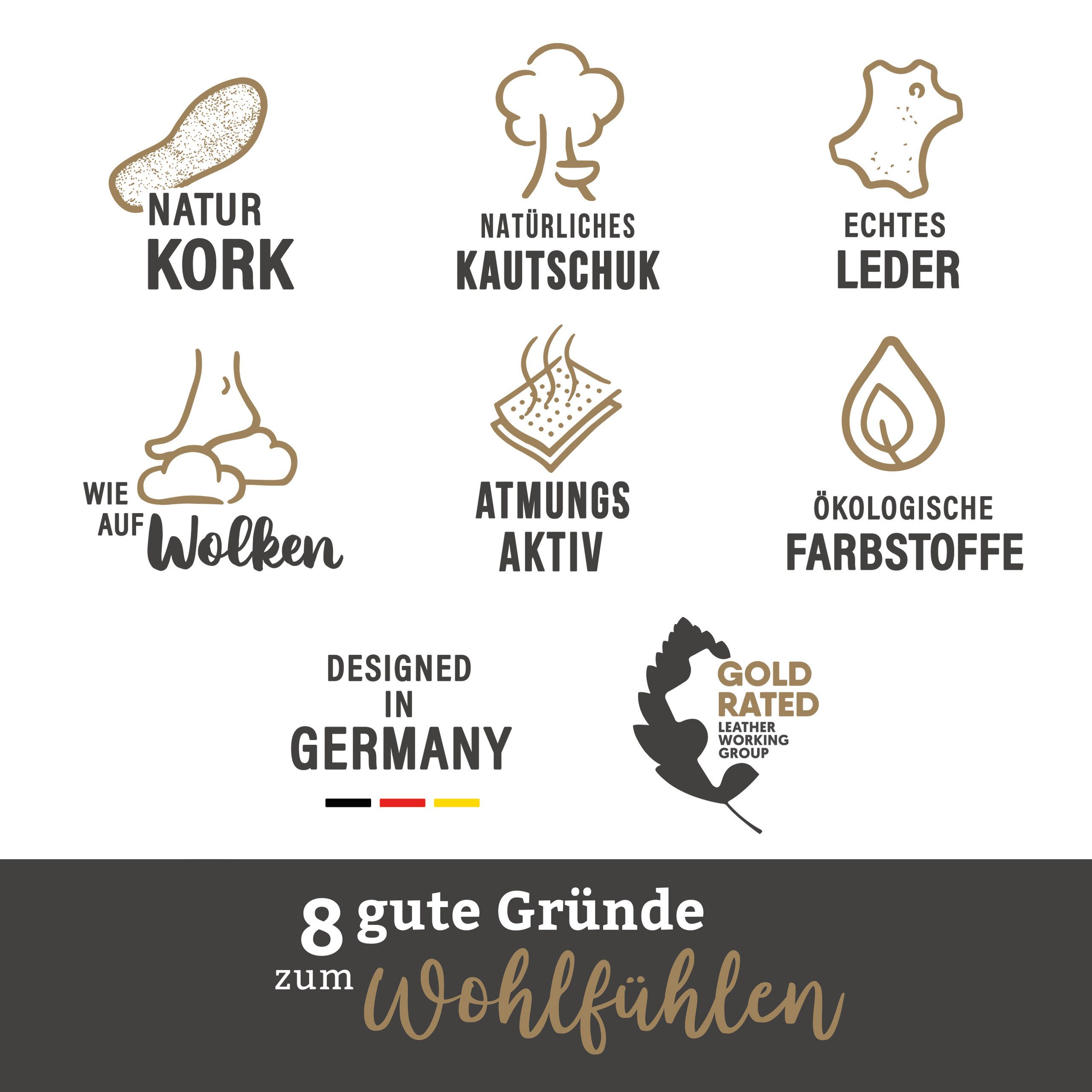 purosteps Vigo-Eco 17586-anthrazit-grün Sandale Echtes Leder, Natur Materialien, Komfortables Fußbett, Made in Spain