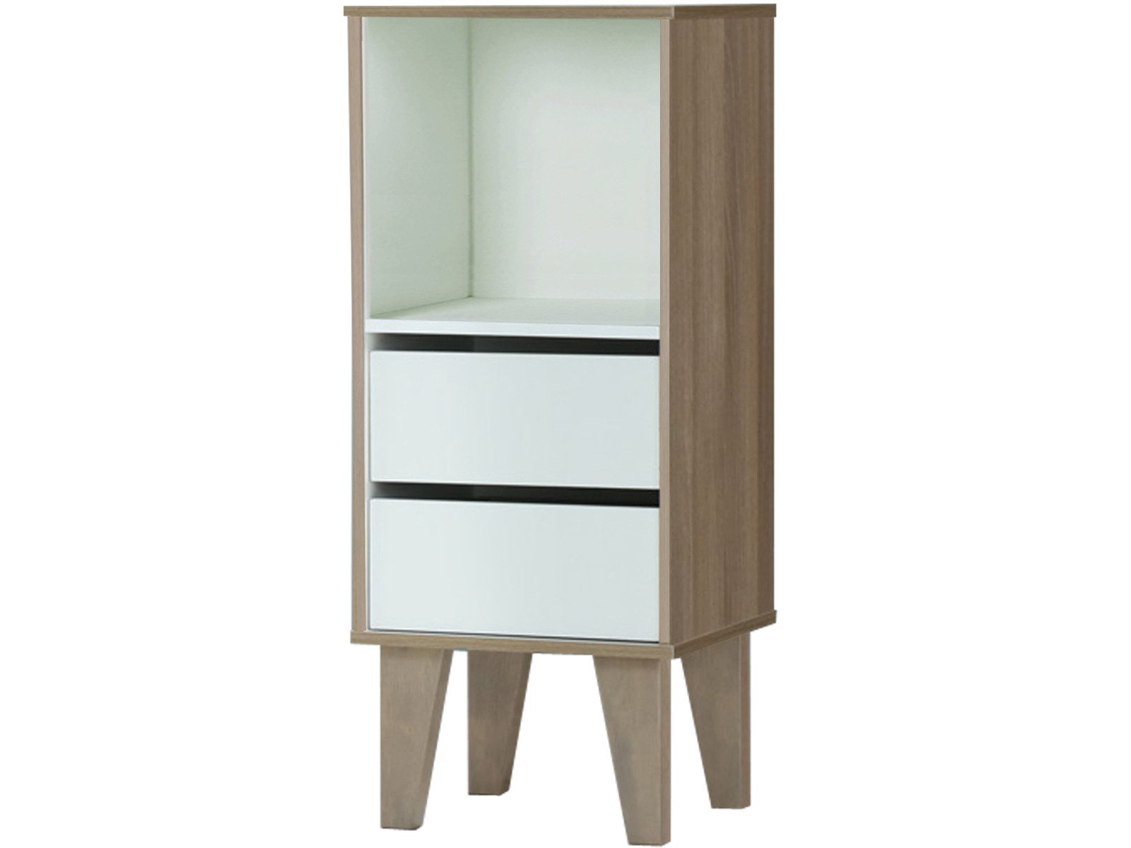 loft24 Bücherregal Roy, Standregal, Regal mit Schubladen, MDF, Buche Optik