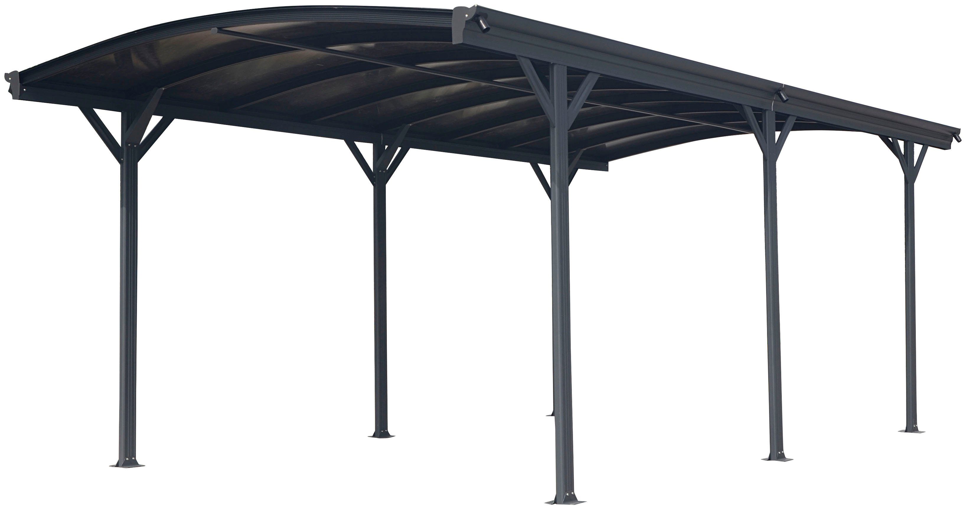 WESTMANN Einzelcarport Rundbogen, BxT: 300x576 cm, 206 cm Einfahrtshöhe, aus Aluminium, anthrazit