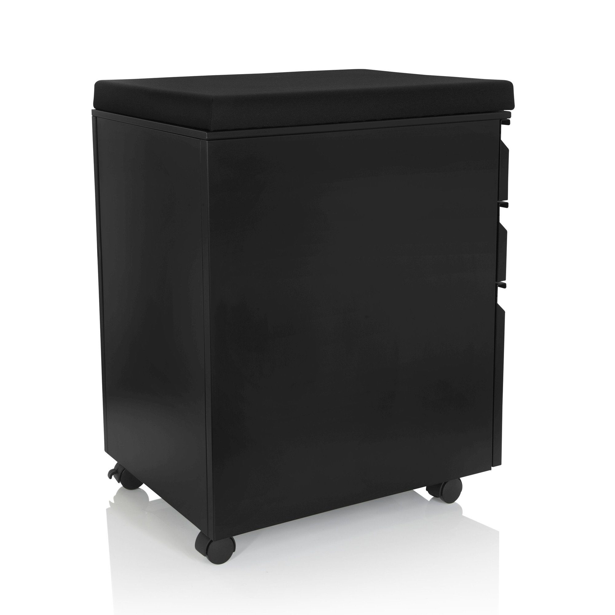 Stahl, Rollcontainer COLOR Schreibtisch OFFICE OS Rollcontainer hjh Schwarz Schubladenschrank