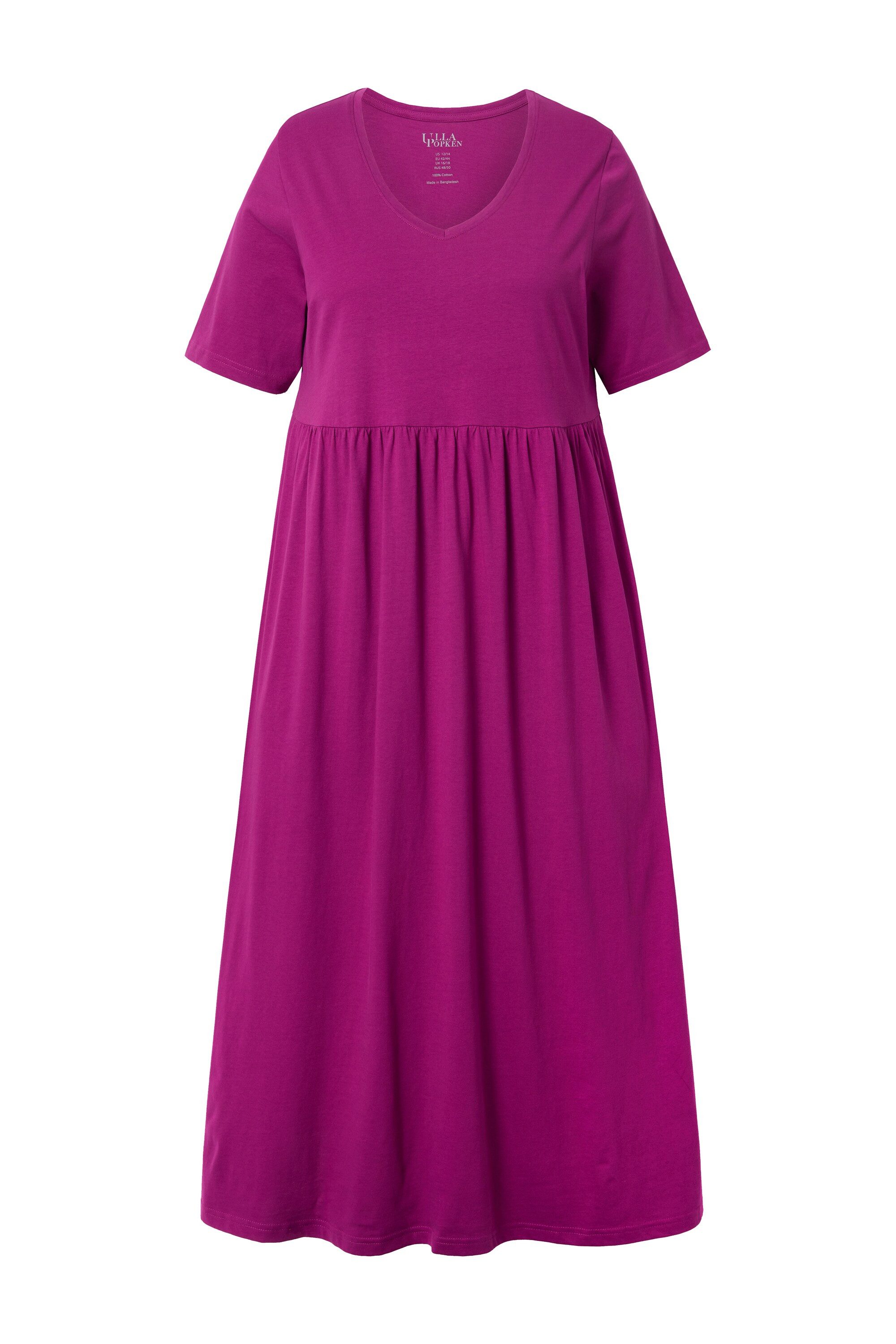 Ulla Popken Maxikleid Maxikleid A-Linie Jersey V-Ausschnitt Halbarm günstig online kaufen