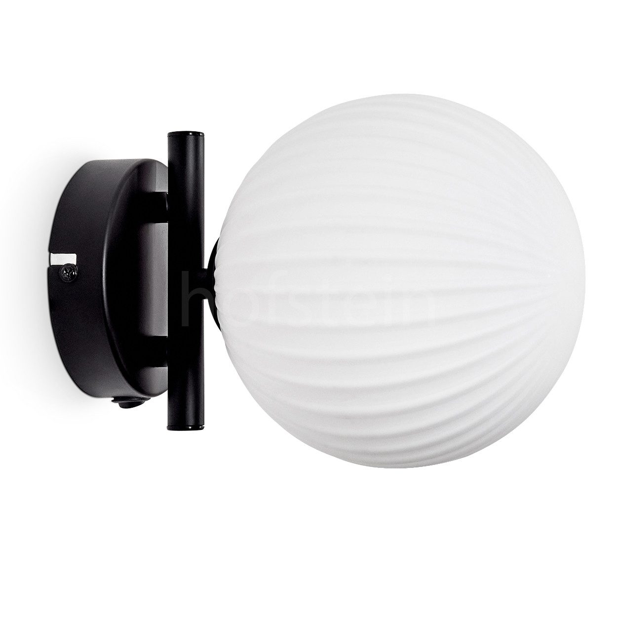 hofstein Wandleuchte Wandlampe aus Metall/Riffelglas in günstig online kaufen