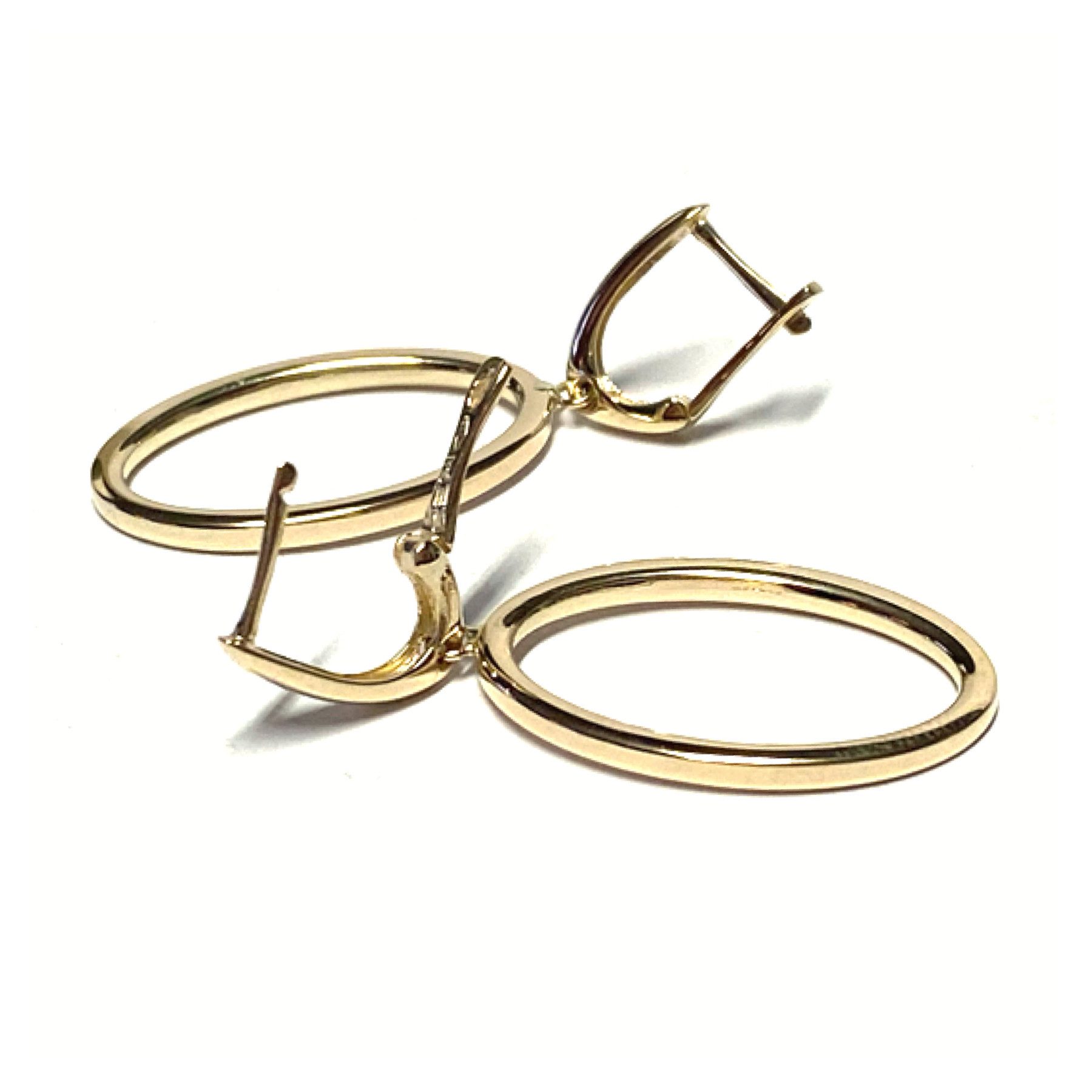 Edelschmiede925 Paar Creolen Ohrring 585/- Gelbgold GG oval Pendelstecker Ohrhänger