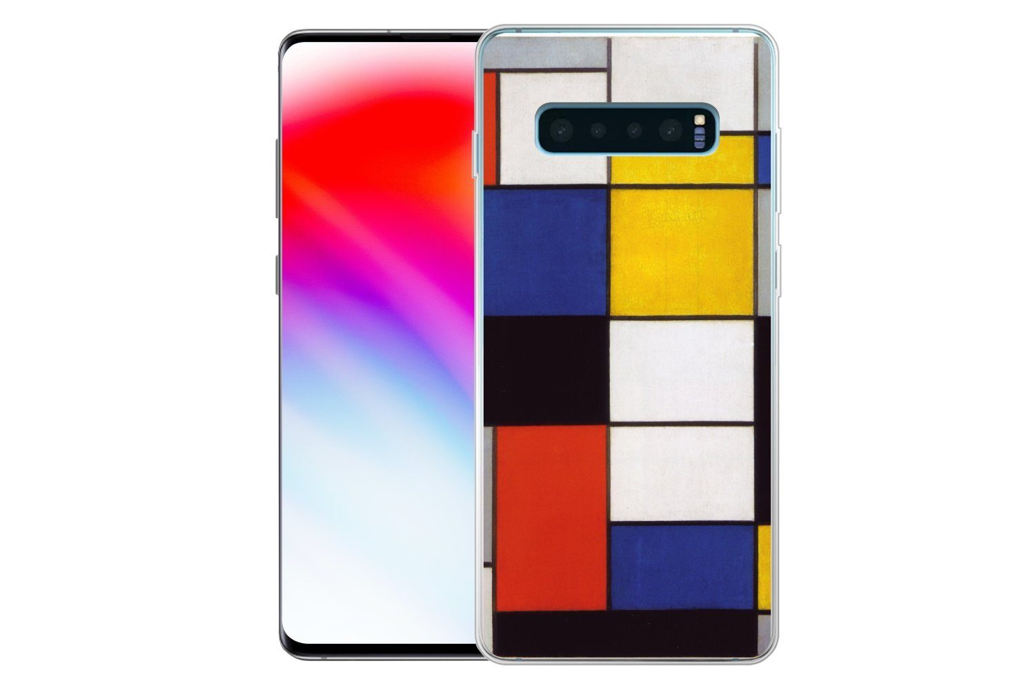 MuchoWow Handyhülle für Samsung Galaxy S10 Plus Komposition A - Piet Mondrian, Phone Case, Silikon, Schutzhülle Dünn
