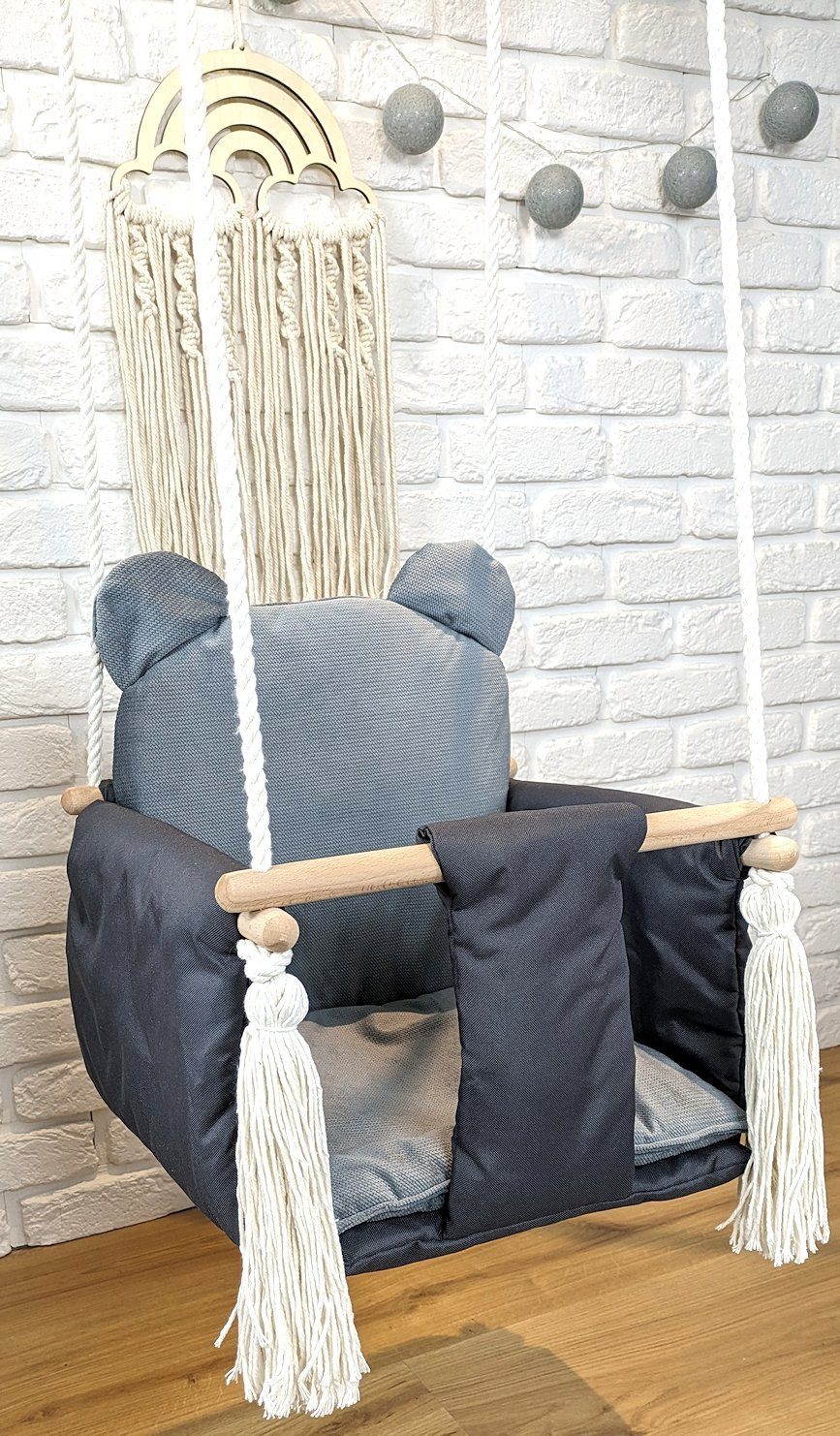 Pamek Einzelschaukel Suße Kinderschaukel Babyschaukel mit Gurt Schaukel Hol günstig online kaufen