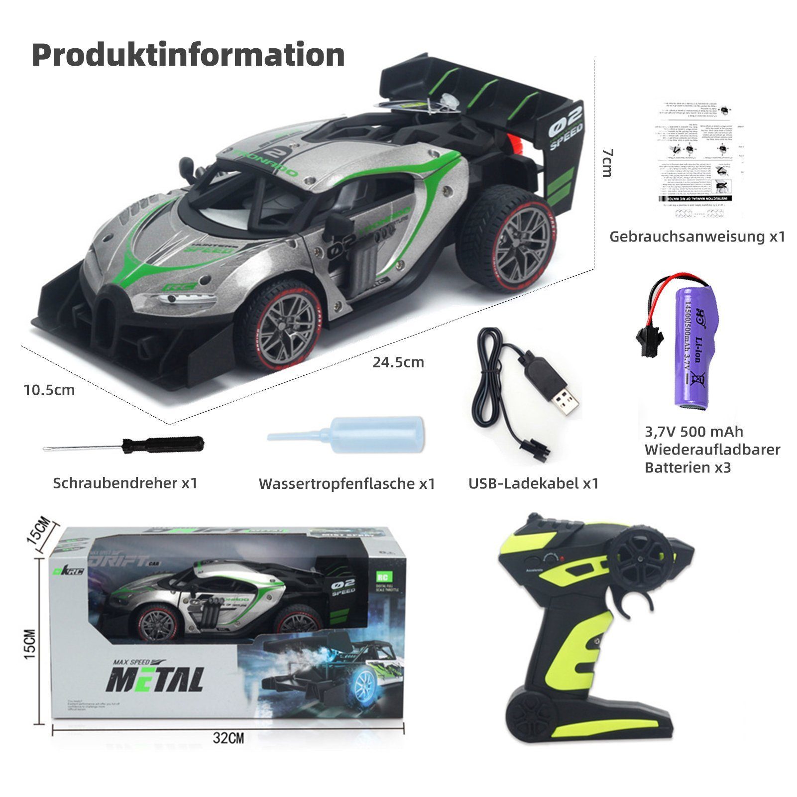 Esun RC-Auto RC Ferngesteuertes Auto ab 3 4 5 6 8 Jahre, RC Drift Car 1:16, (Komplettset), Geschenk Junge Mädchen 3 4 5 6 7 8 Jahre