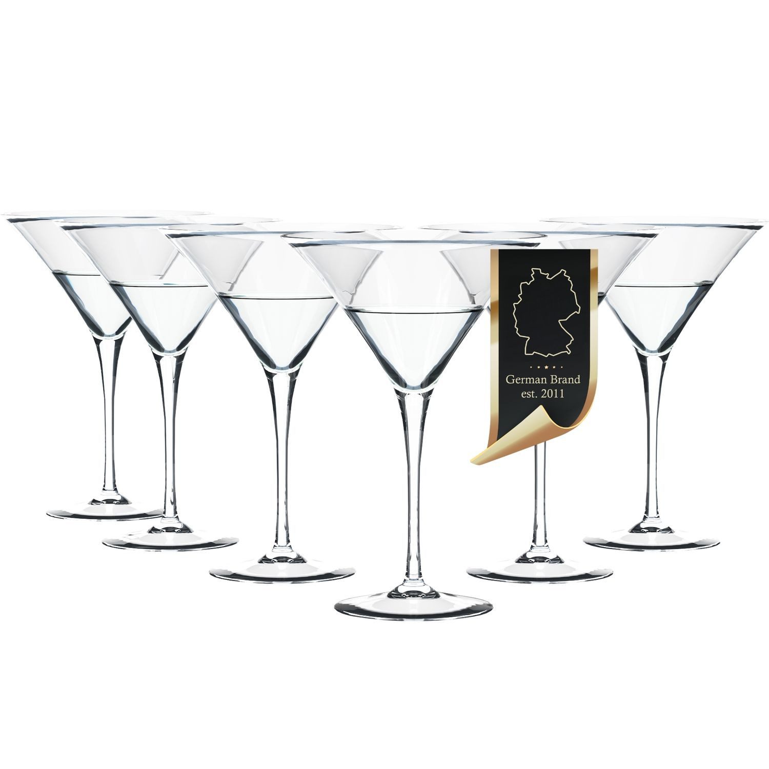 Intirilife Cocktailglas, 6-tlg., Glas, 6x kristallklares Cocktailglas mit 145 ml Volumen für Bar und Partys