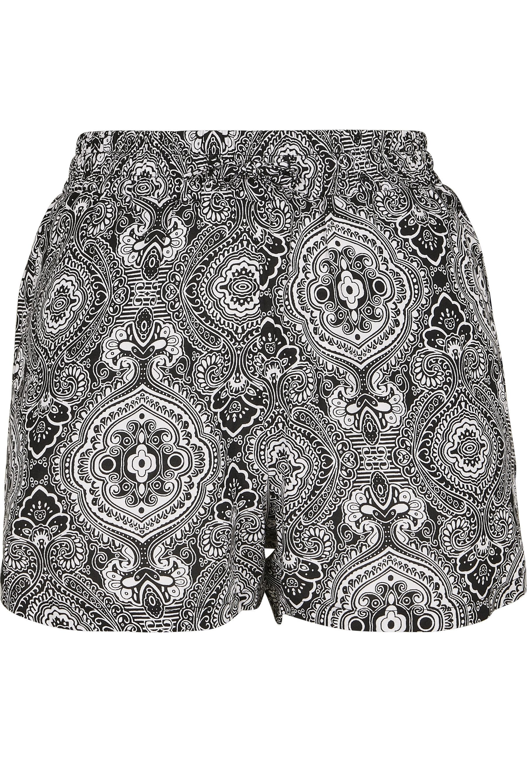 URBAN CLASSICS Stoffhose Urban Classics Damen Ladies AOP Viscose Resort Shorts (1-tlg)