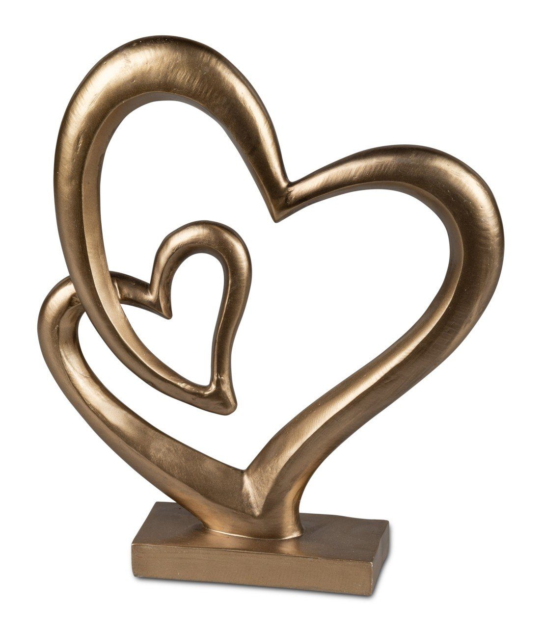 Dekoobjekt B:24cm H:28cm Gold Hearts, Kunststein formano