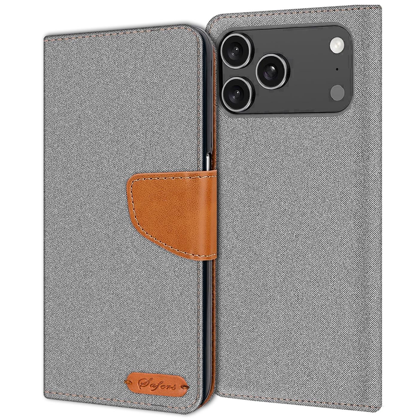 CoolGadget Handyhülle Denim Schutzhülle Flip Case für Apple iPhone 17 Pro 6,3 Zoll, Book Cover Handy Tasche Hülle für iPhone 17 Pro Klapphülle