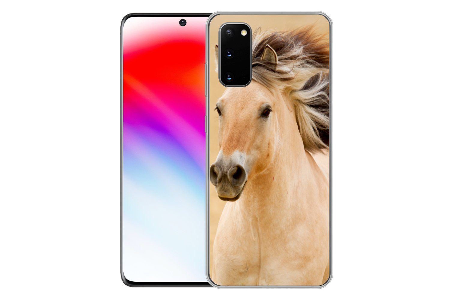 MuchoWow Handyhülle für Samsung Galaxy S20 Pferde - Tiere - Mähne - Porträt, Phone Case, Silikon, Schutzhülle Dünn