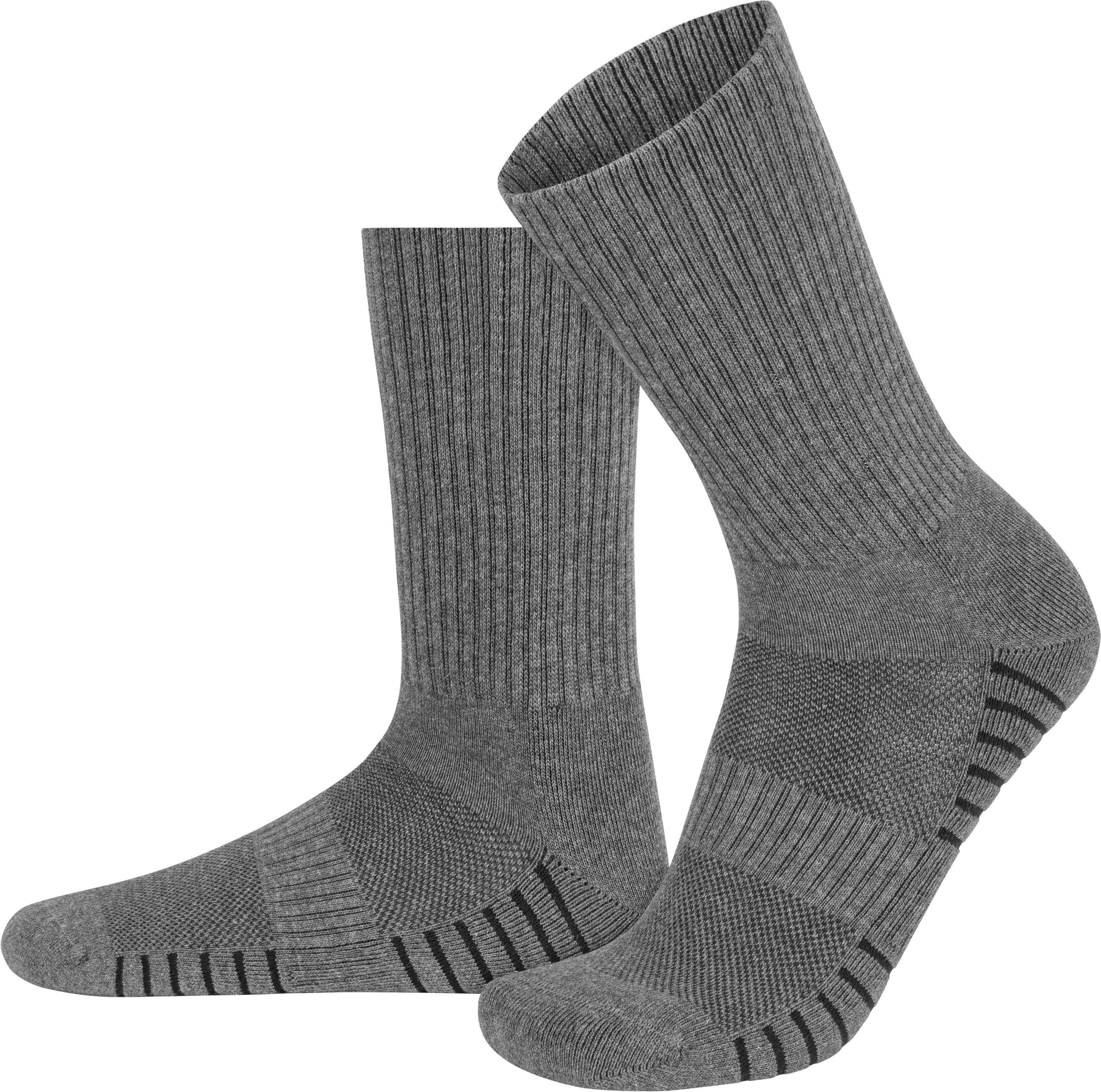 normani Wandersocken (Set, Mit und Grau Komfortbund Polstersohle Paar) 4