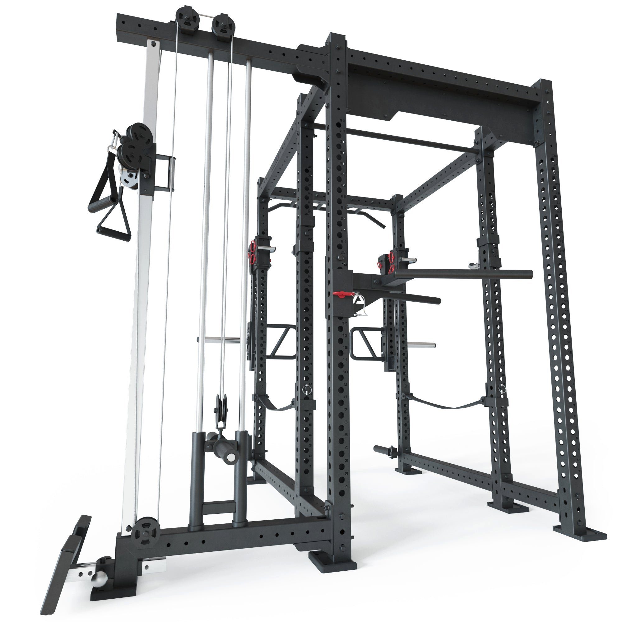 ATLETICA Power Rack R8-Sentinel Rack Plate Power Loaded black Cable Rack