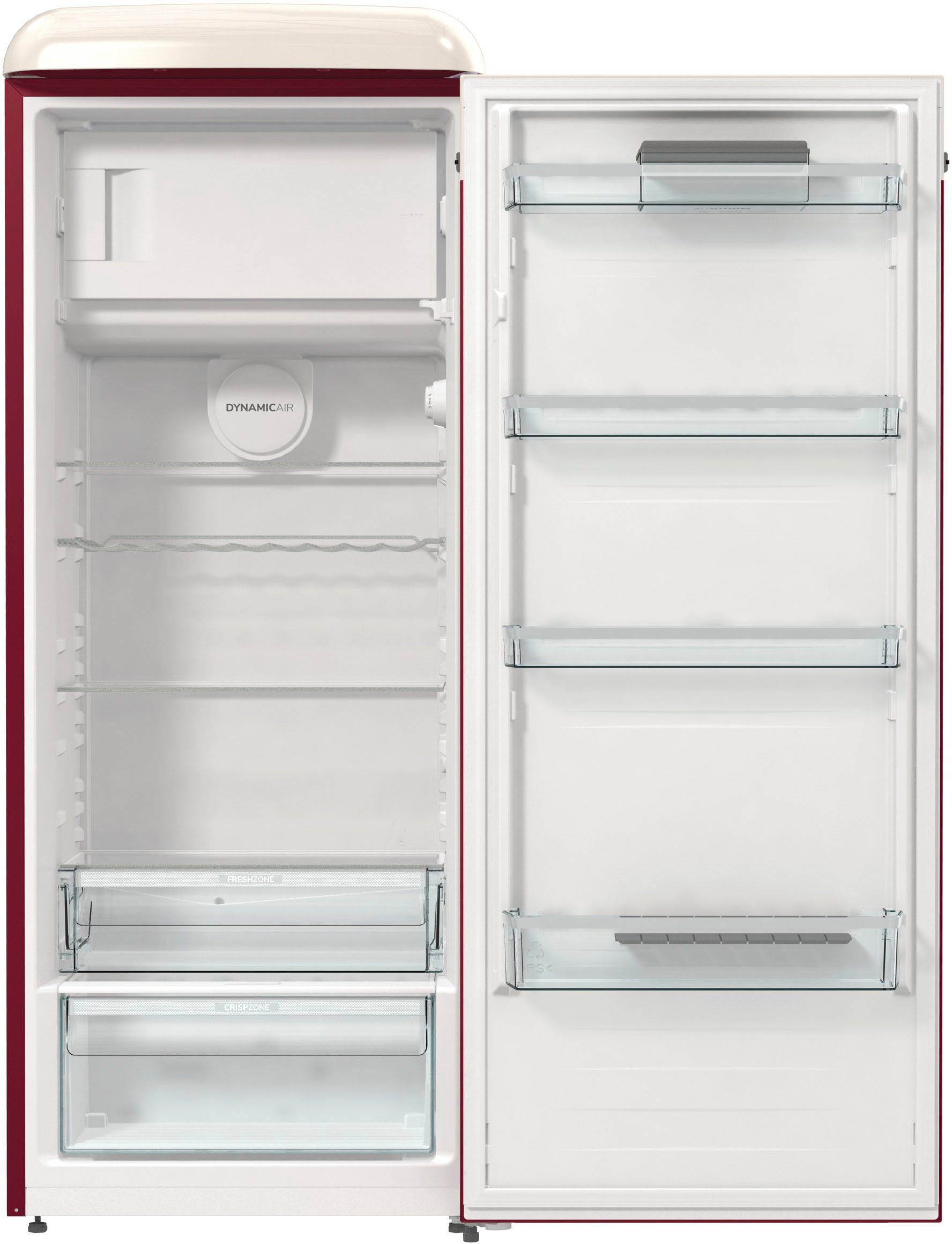 GORENJE Kühlschrank OBRB615DR, 152,5 bordeaux cm cm hoch, 59,5 breit