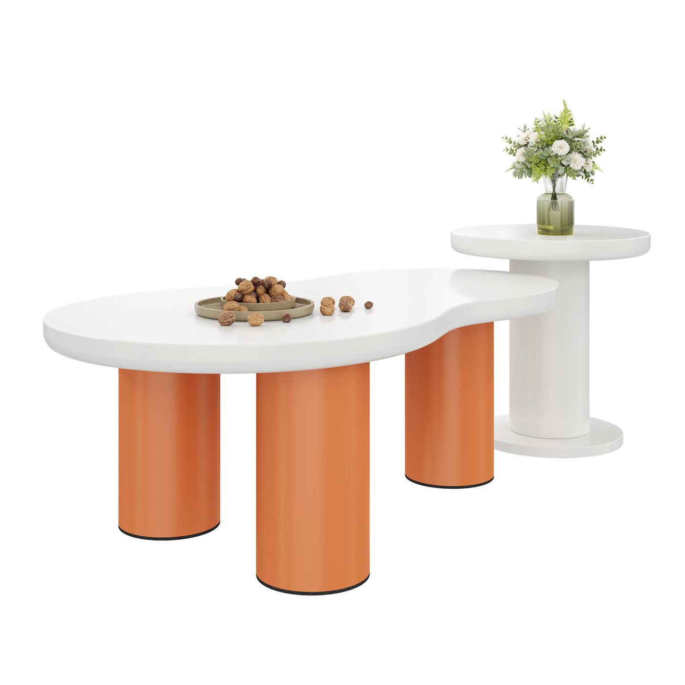 autolock Couchtisch Wolkenförmige Couchtischkombination, lackierte MDF- und PVC-Beine, multifunktionale Couchtischkombination, Beistelltisch,Sofatisch