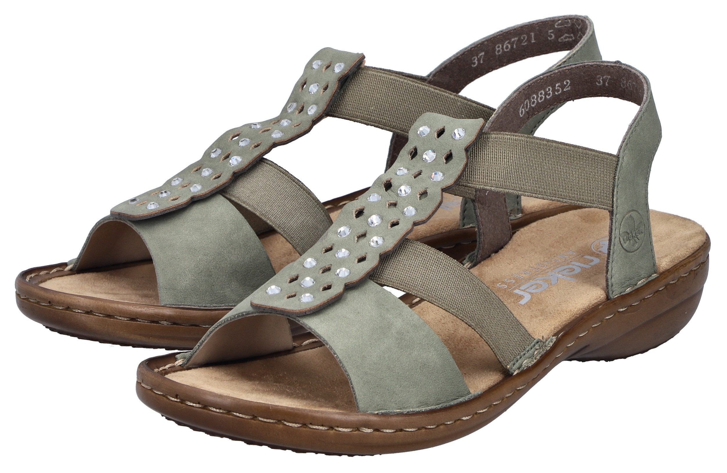 Rieker Sandale Sommerschuh, Schlupfschuh mit Gummizug für guten Sitz