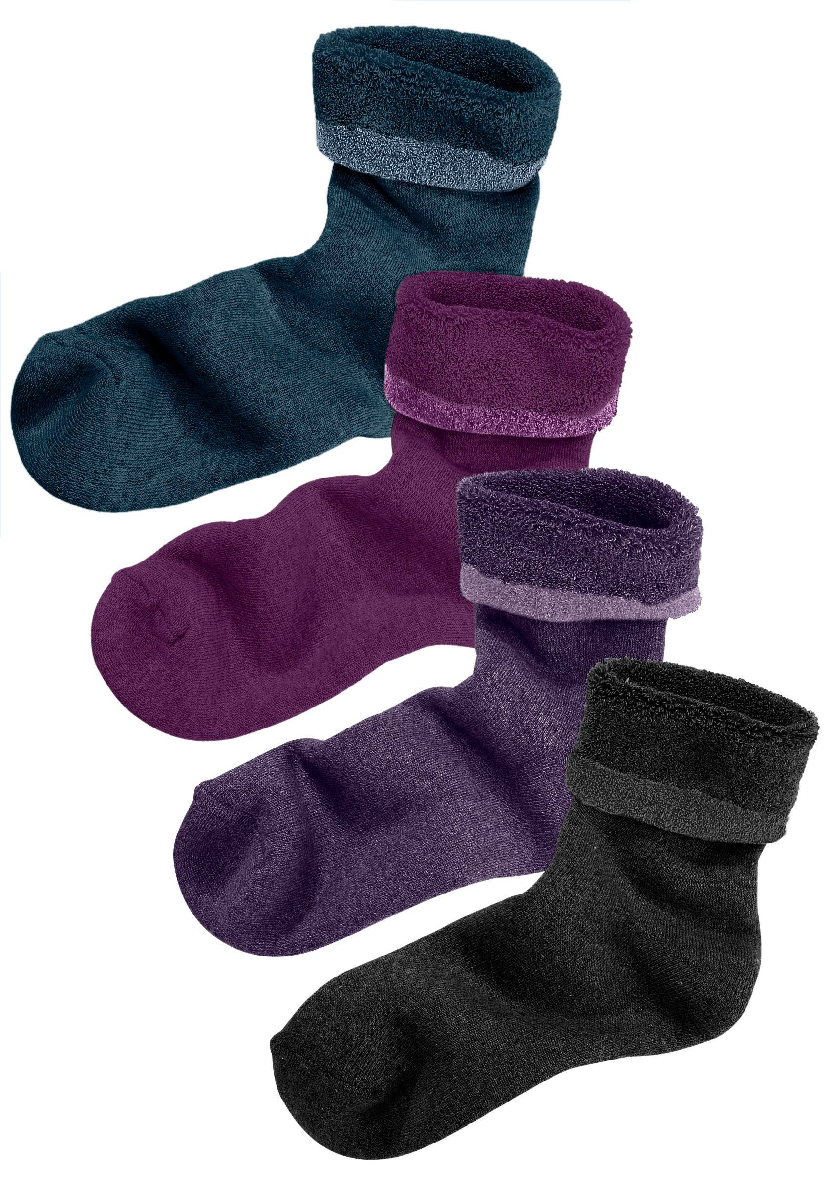 Lavana Kuschelsocken (Packung, 4-Paar) mit Innenfrottee