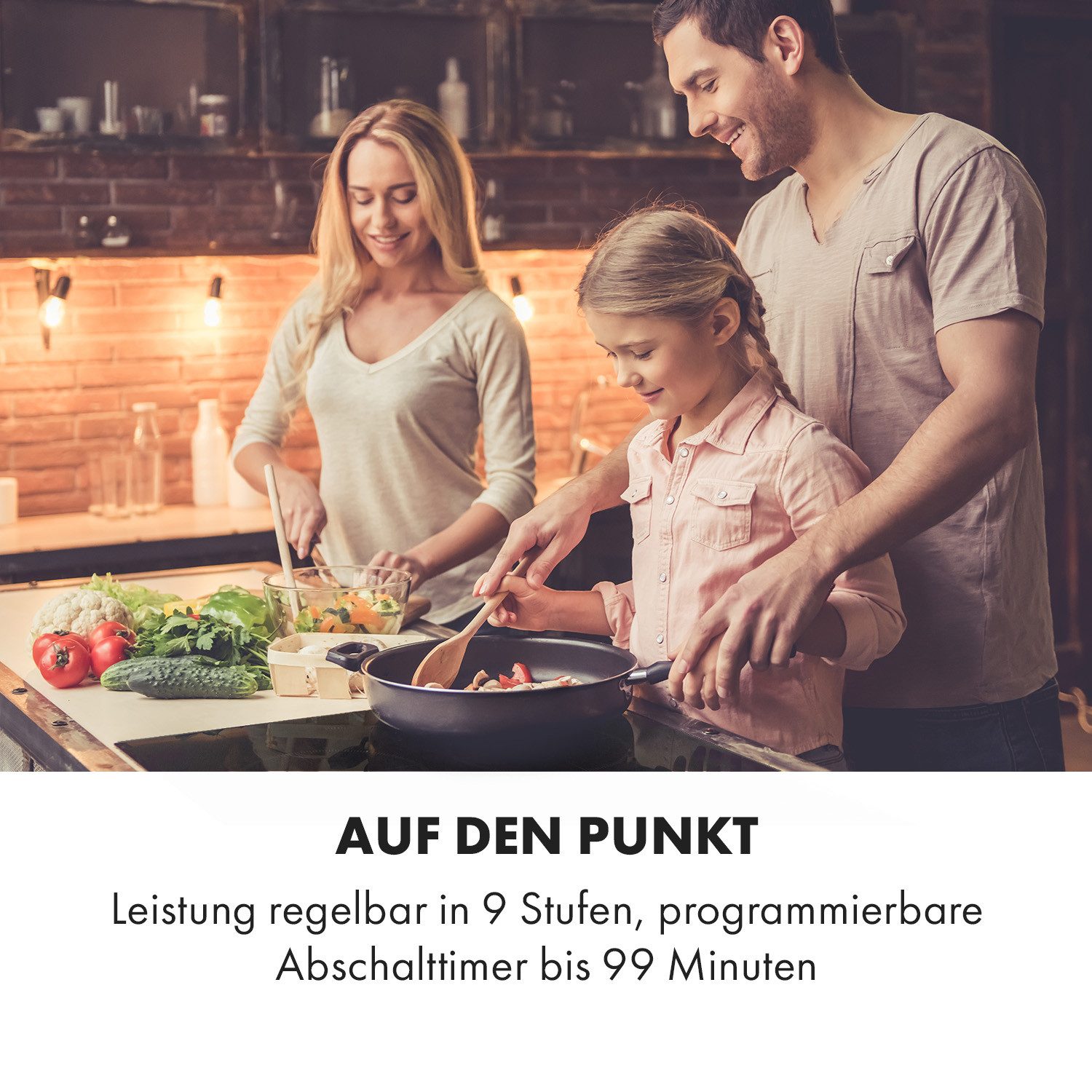 Klarstein Induktions-Kochfeld Delicatessa 90 Flex, Einbau Induktionsherd autark 5 Kochfelder Platten Induktionskochfeld