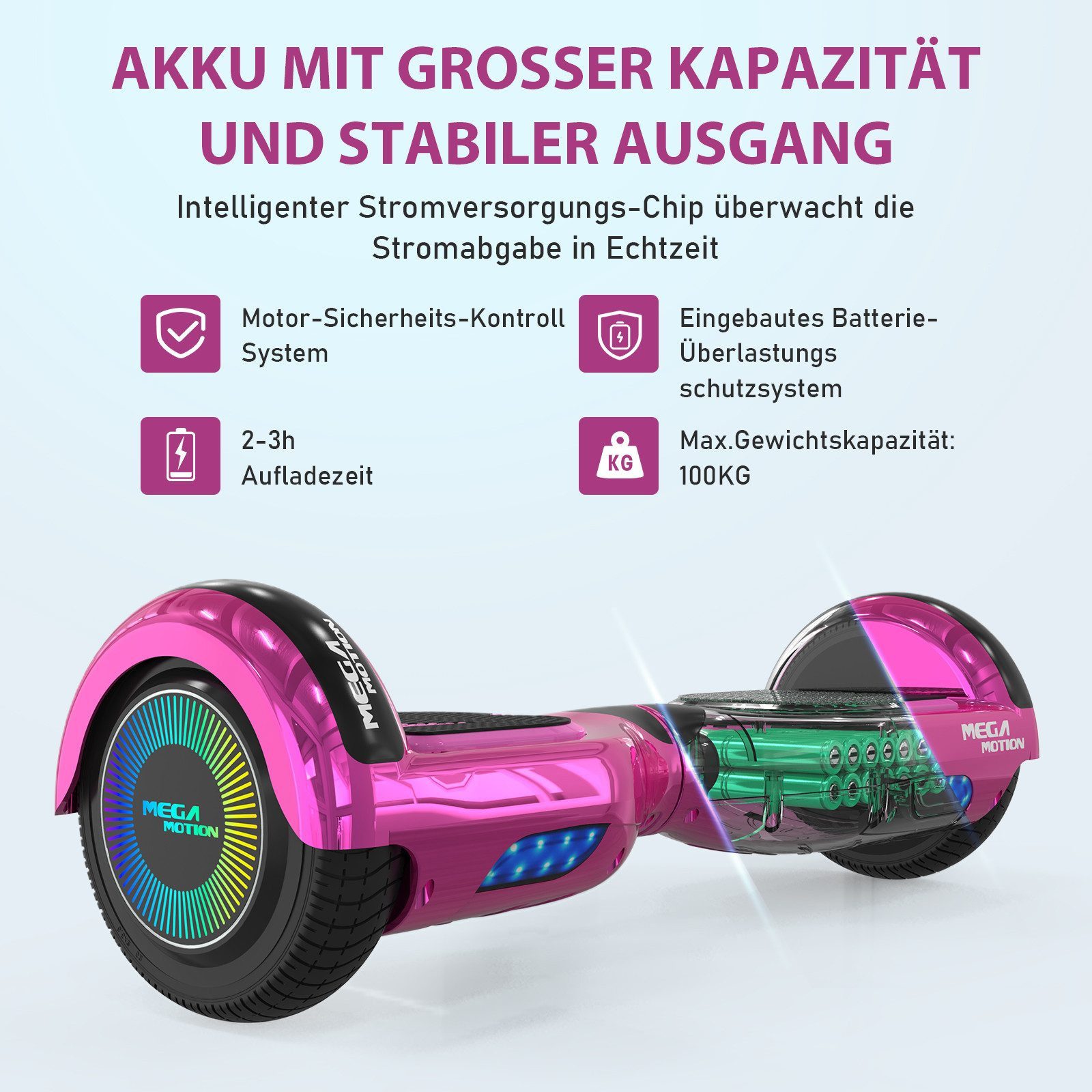 HITWAY Balance Scooter 6.5 Zoll Hoverboards Hoverkart Mit Sitz und Bluetooth und LED-Blitz, 15 km/h, mit einem Go-Kart können Sie mehr Spaß haben.