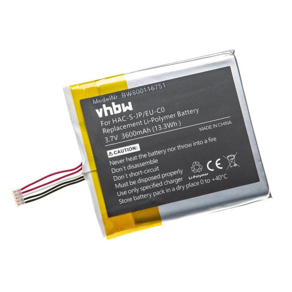 vhbw Ersatz für Nintendo HAC-003, HAC-A-BPHAT-C0 für Akku Li-Polymer 3600  mAh (3,7 V)