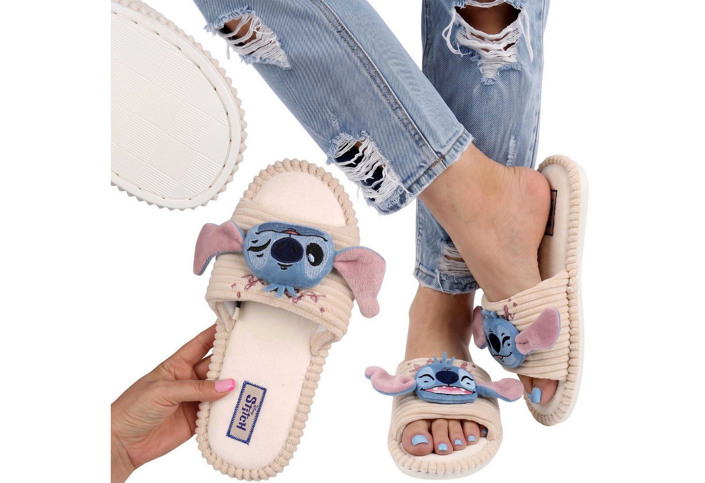 Disney DISNEY Stitch rutschfeste Damenhausschuhe, weich und bequem Hausschuh