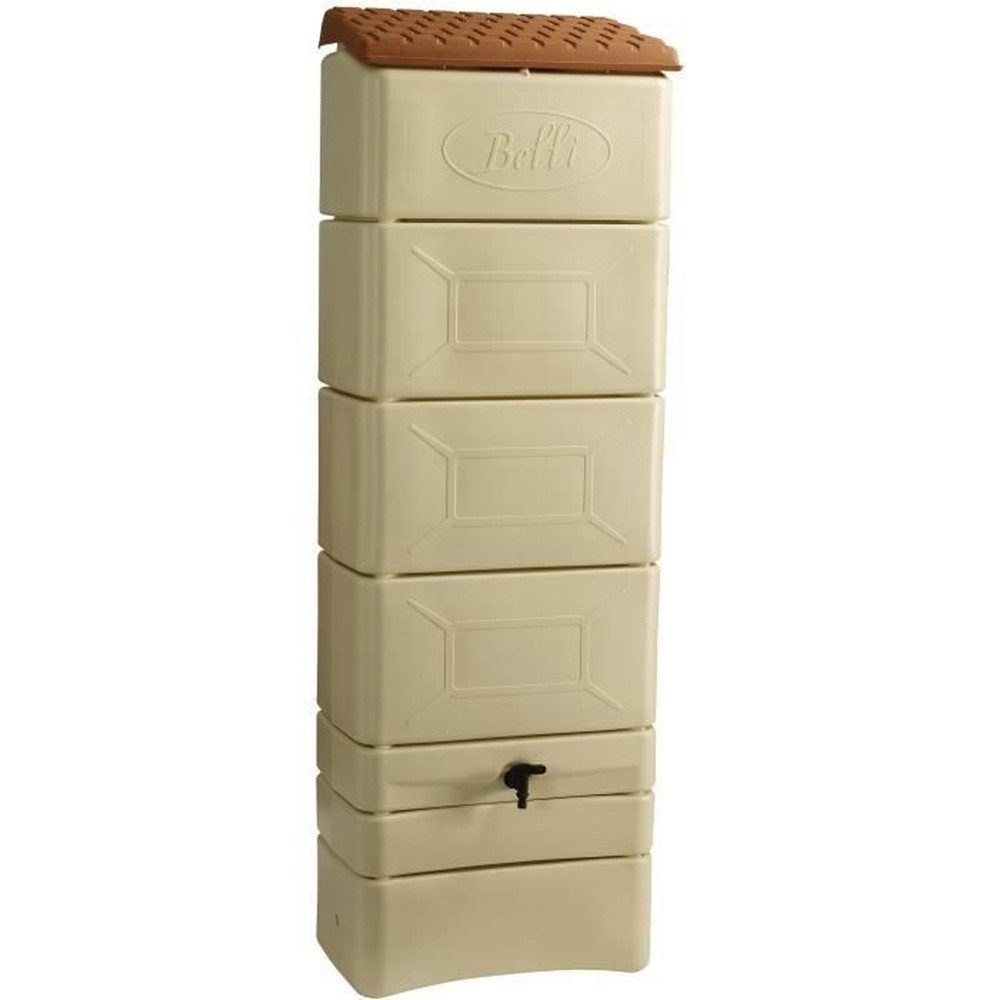 Belli Regentonne Wandmontierter Wasserauffangbehälter - BELLI - 300 l - Beige