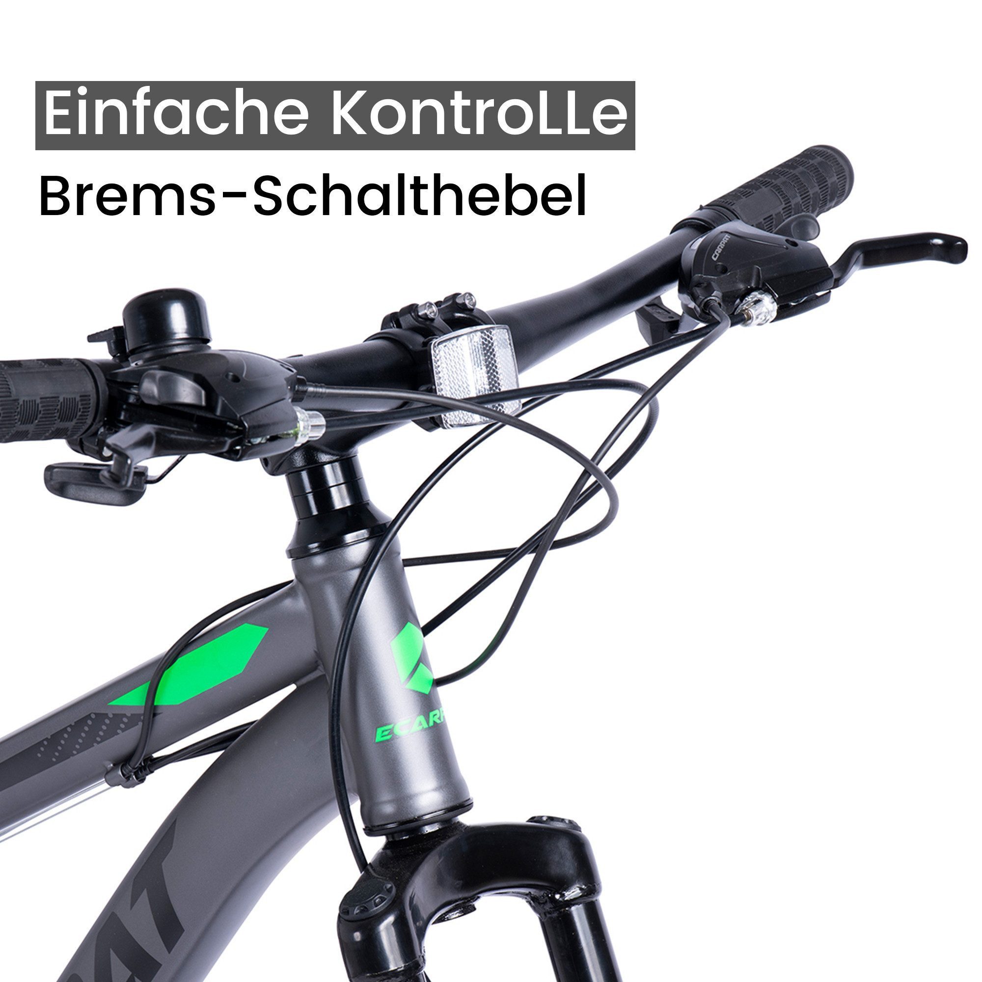 CARPAT SPORT Mountainbike 24 26 27.5 29 Zoll Fahrrad für Herren Damen Jungen, 21 Gang Shimano, mechanische Scheibenbremse, MTB Fahrrad Bike