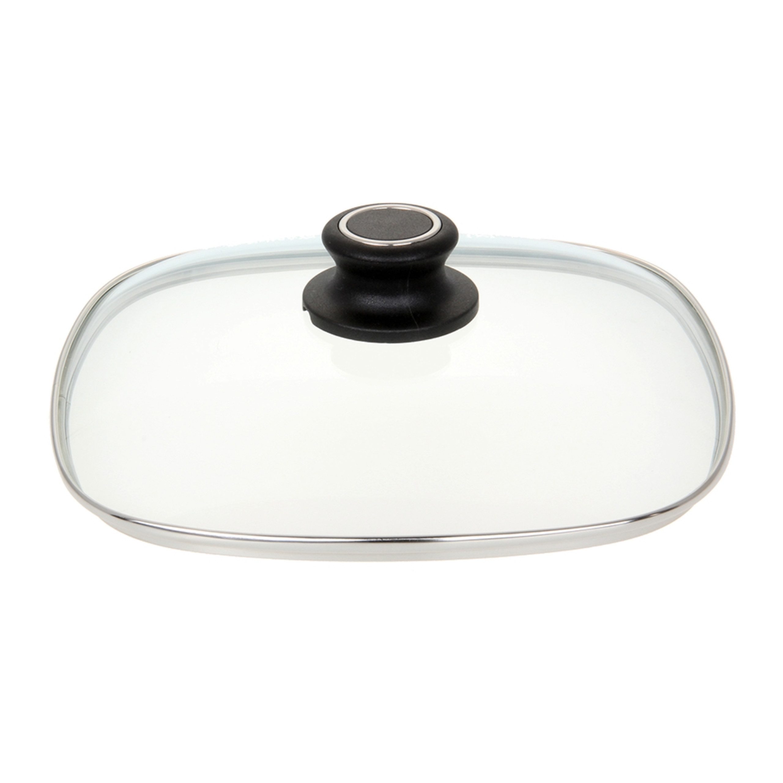 Lotus Gusspfannen Pfannendeckel Sicherheits-Glasdeckel 26 cm Quadrat inkl. Deckelknopf