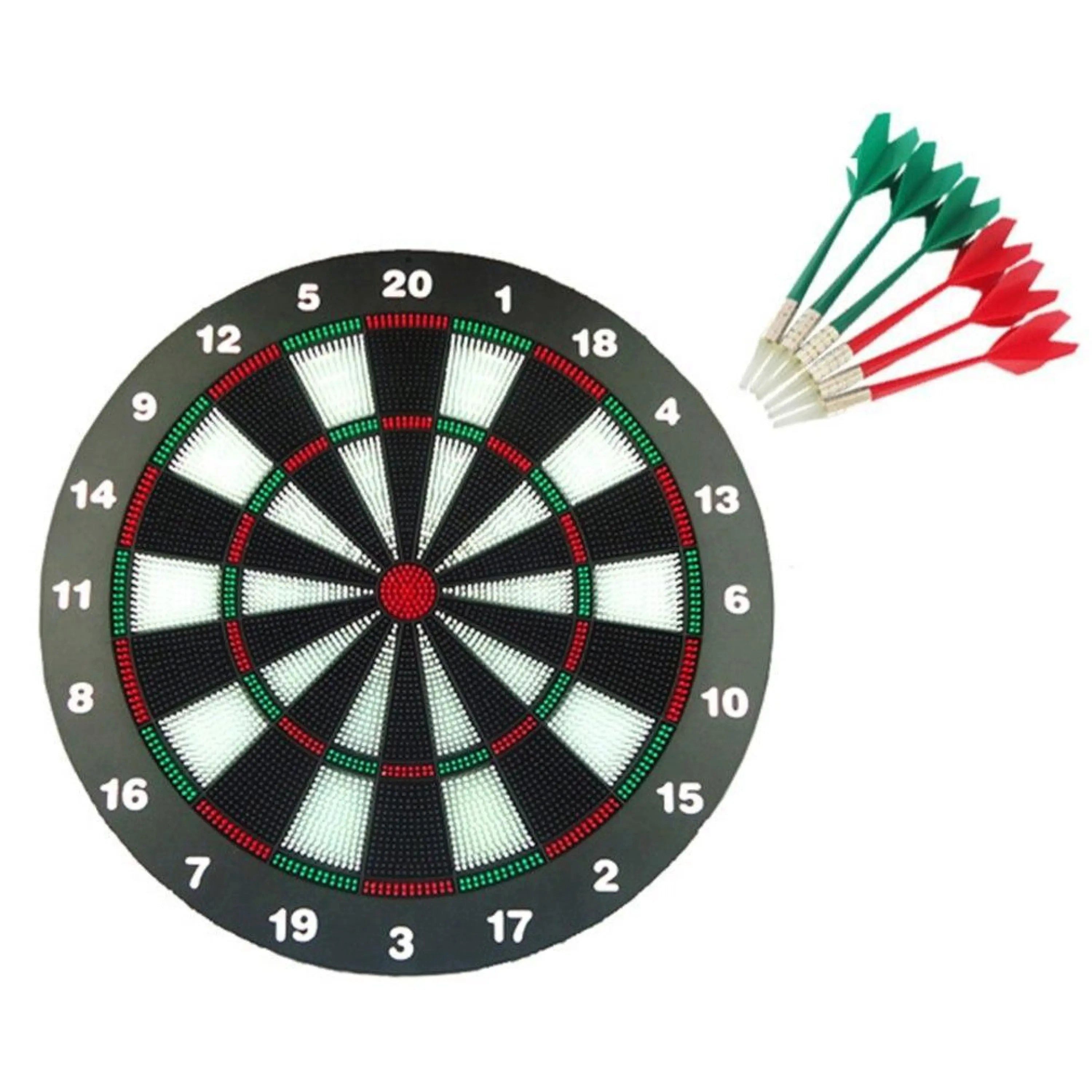 Dartscheibe Safety Dartscheibe, mit 6 Dartpfeilen, zum Aufstellen und Aufhängen