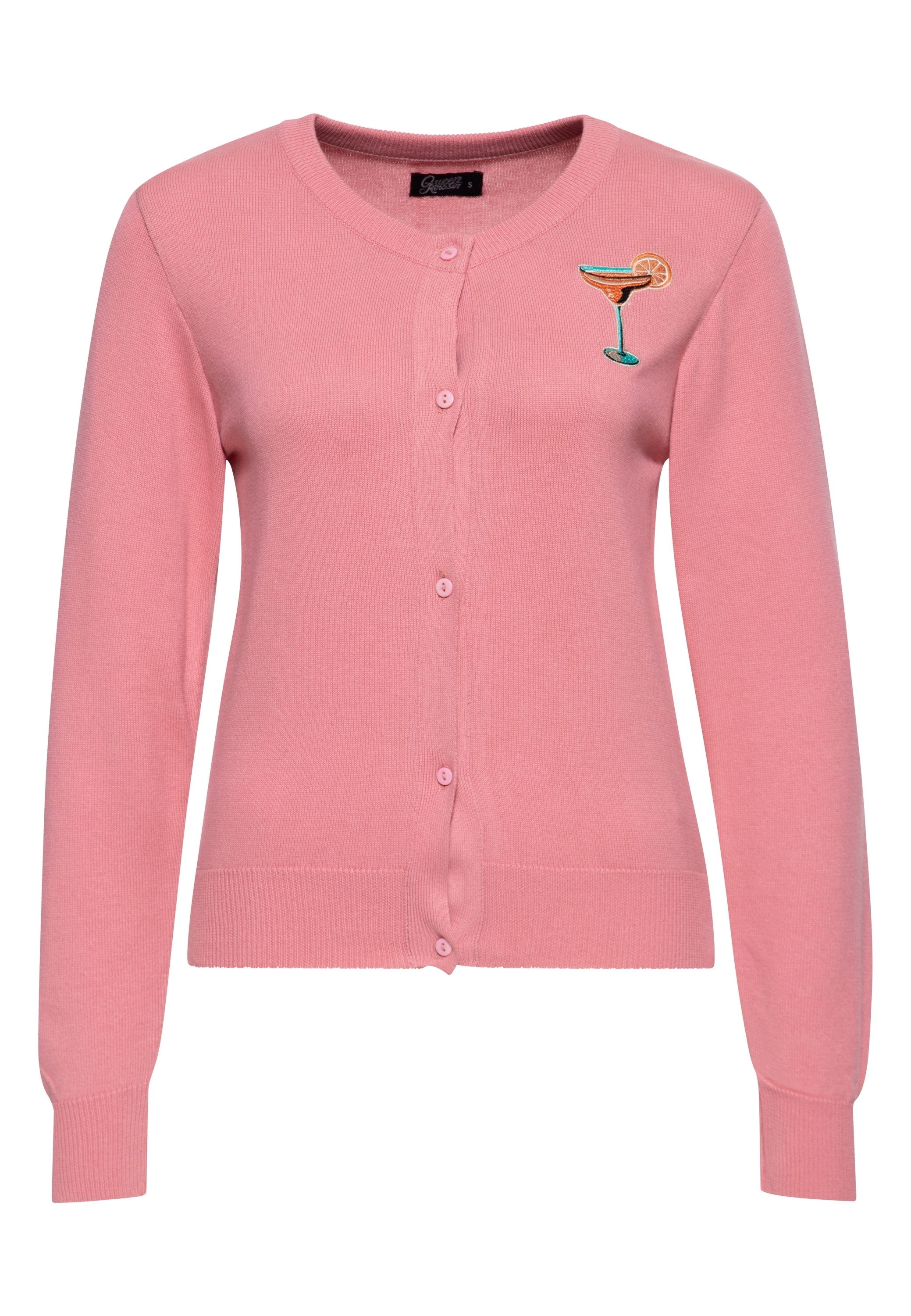 QueenKerosin Strickjacke Citrus Cocktail mit Brust-Patch