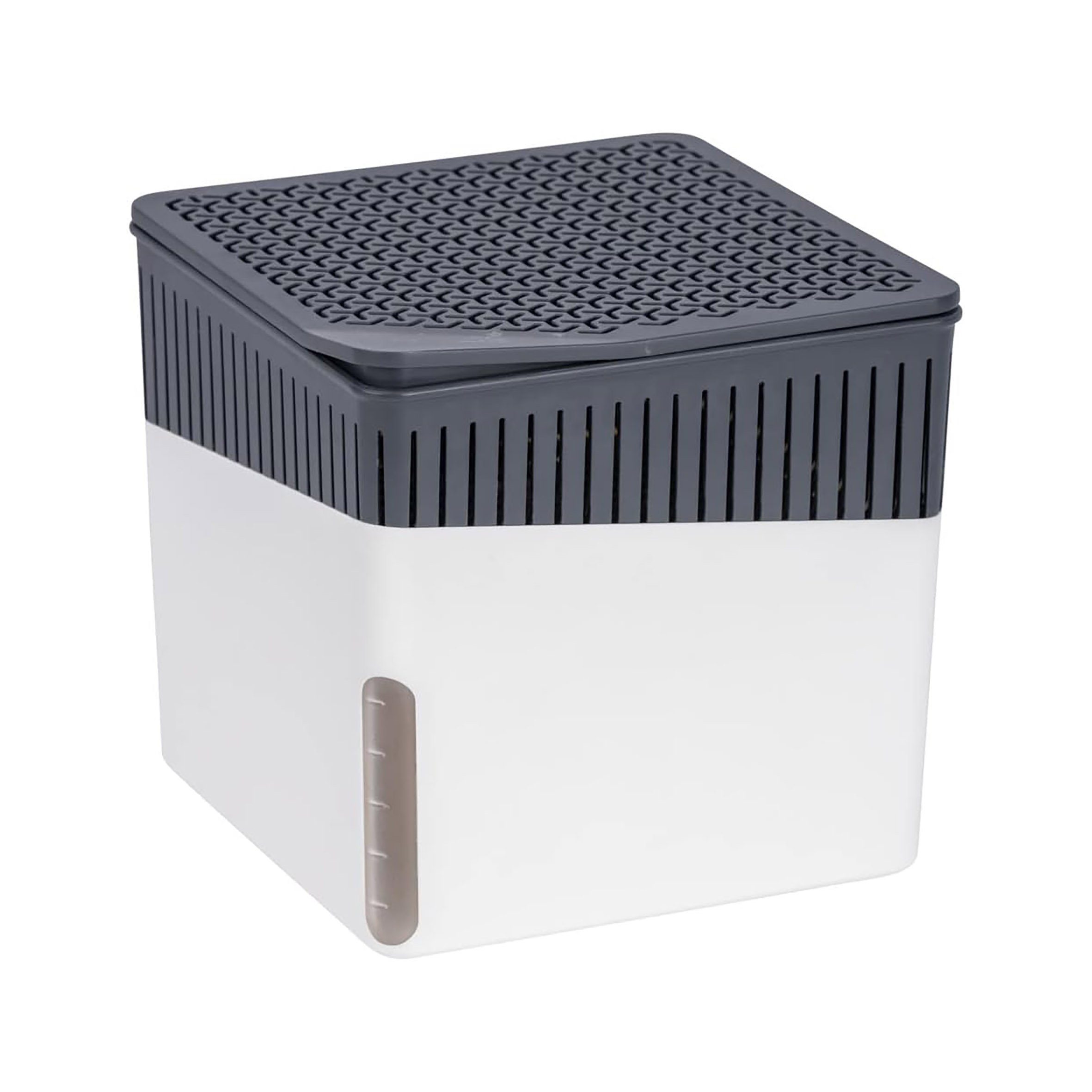 WENKO Granulat-Luftentfeuchter Raumluft Entfeuchter Box mit Wasserstandsanzeige, für 40 m³ Räume, Entfeuchtung 0,10 l/Tag, Tank 0,50 l, Luftentfeuchter für 40qm inklusive 500g Granulat
