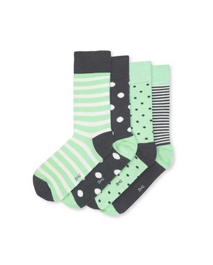 FUNDMATE Freizeitsocken INSA (Box) Bunte Socken mint/anthrazit, Damen Socken, 4 Spende pro Kauf