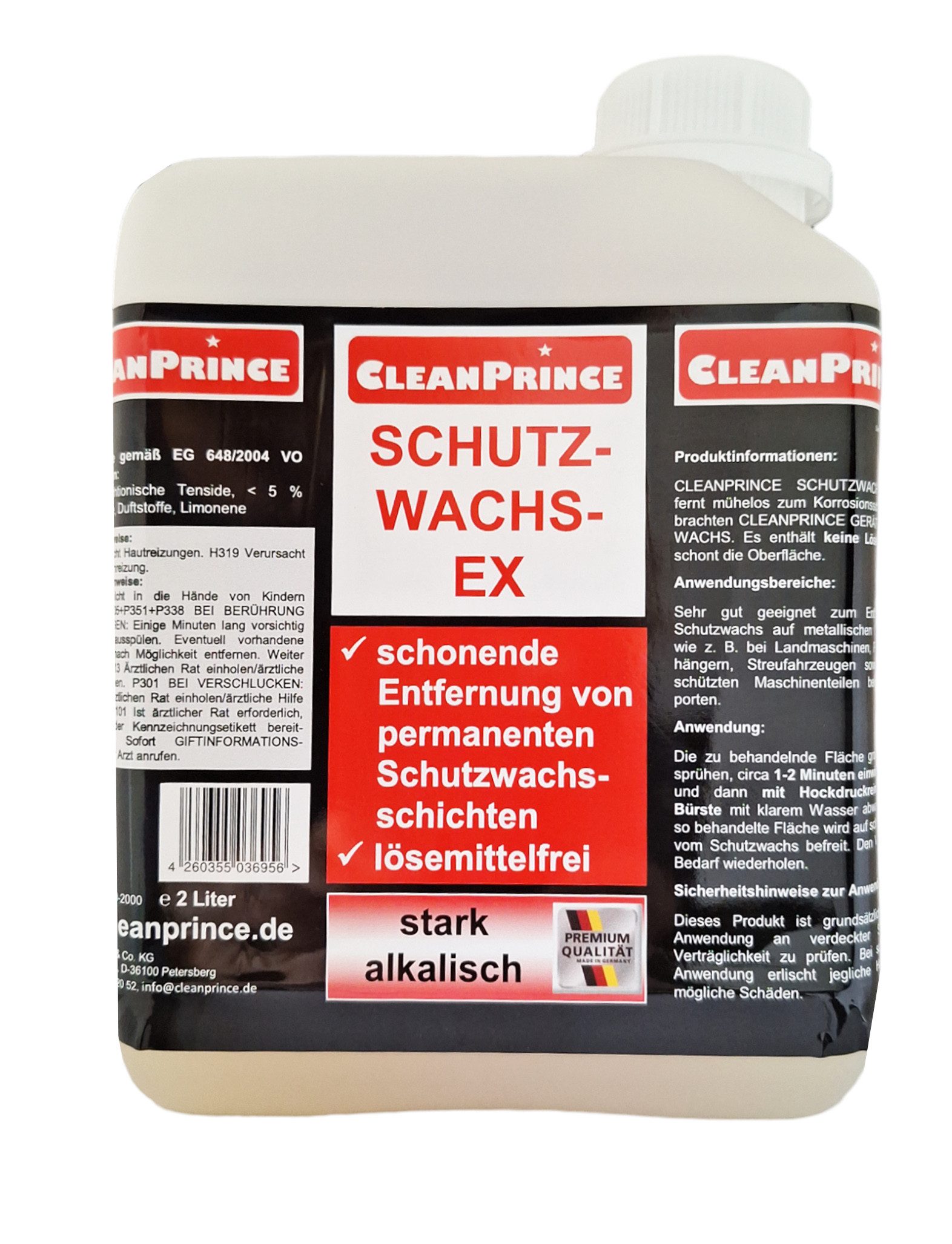 CleanPrince Schutzwachs Ex, löst und entfernt Wachsschichten Sprühreiniger (Entfernt Schutzwachs auf metallischen Oberflächen)