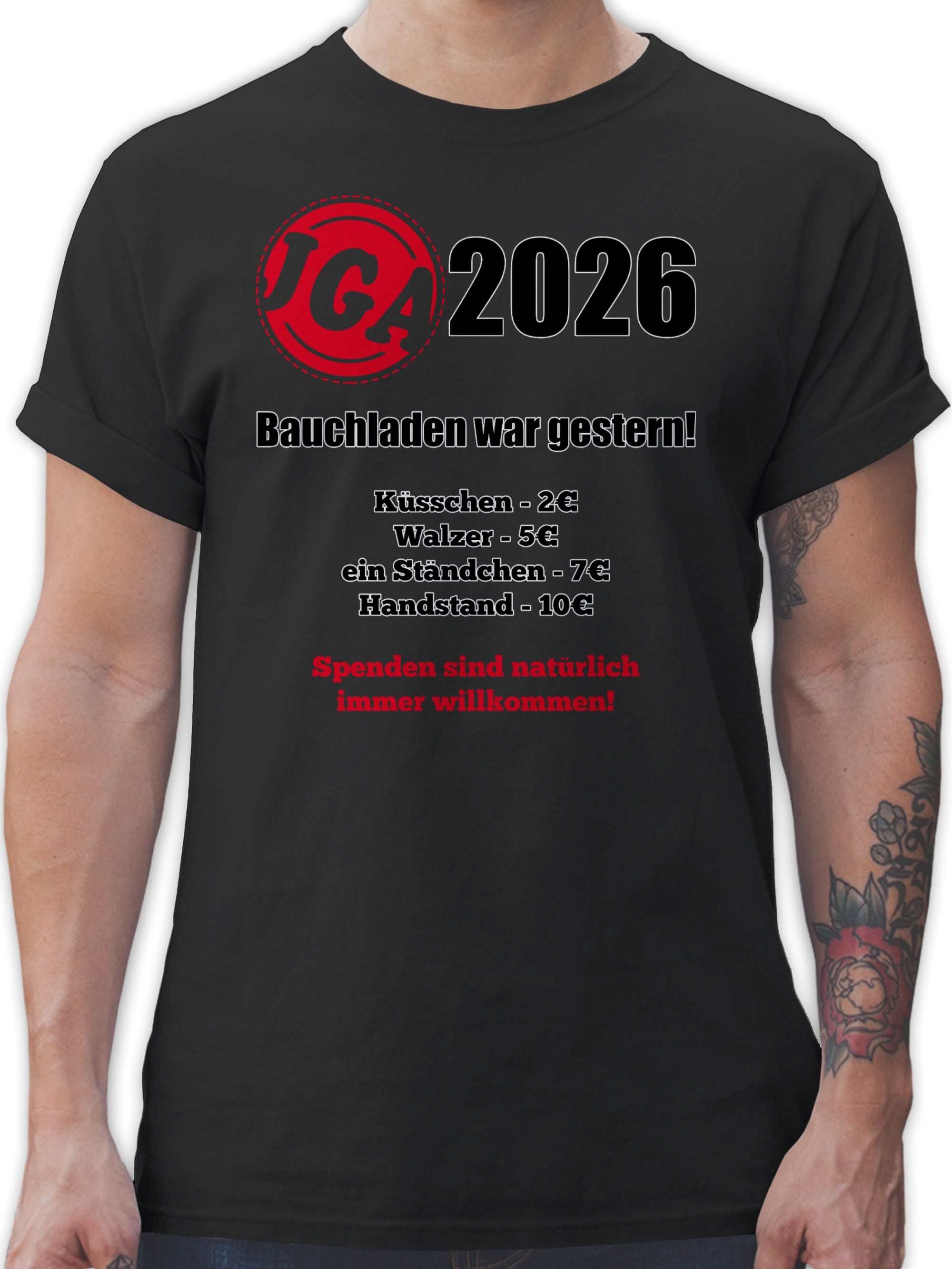Shirtracer T-Shirt Aufgaben der Braut - Bezahlen - Bauchladen war gestern JGA Männer