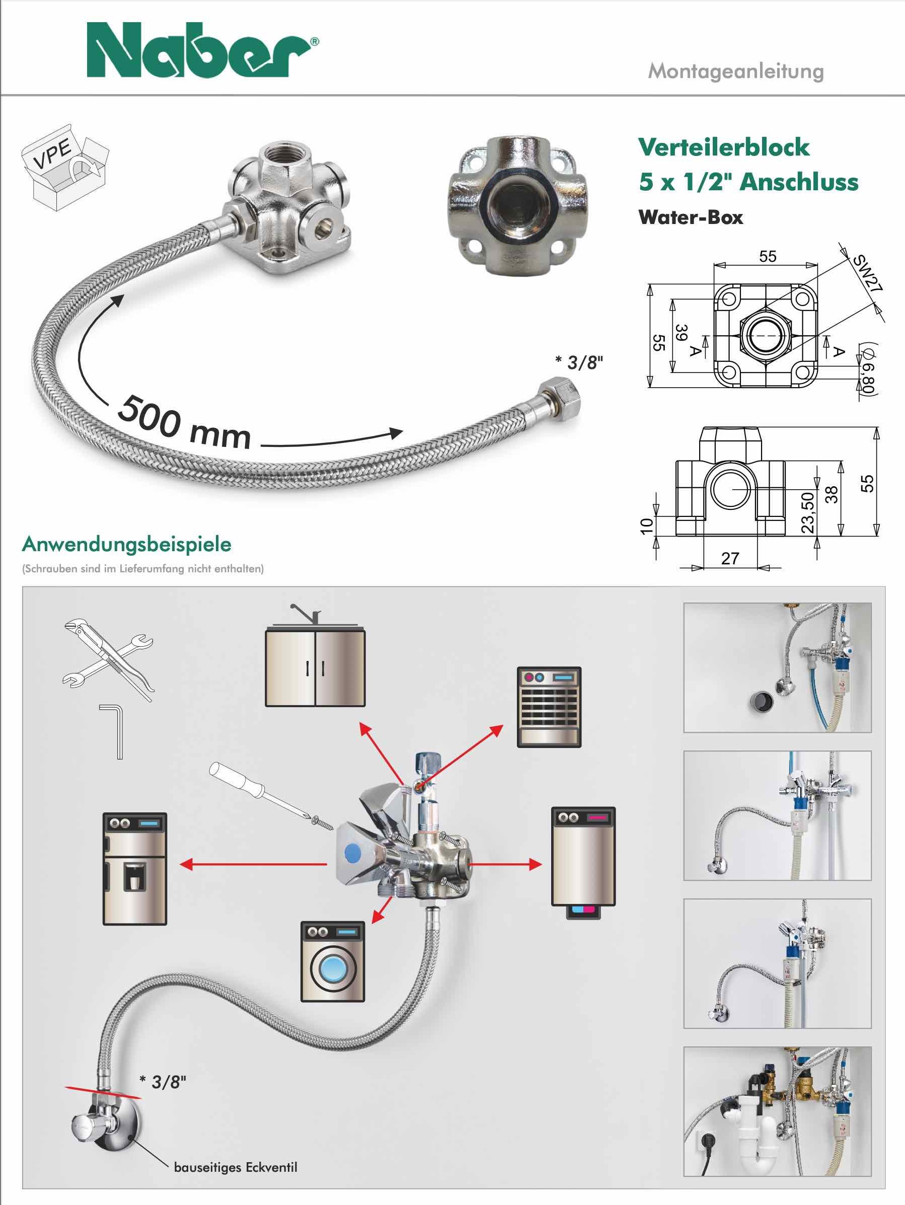 Naber Küchenarmatur NABER Water Box, Verteiler, verchromt
