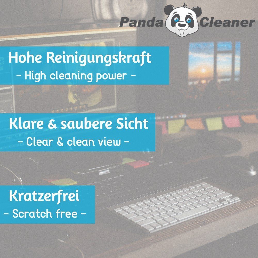 + Cleaning + [4-St. 2 - Bildschirmreiniger Reinigungs-Set Laptop Spray Kit 100ml (Set, Putztuch) - PandaCleaner x Refill Glasreiniger 250ml