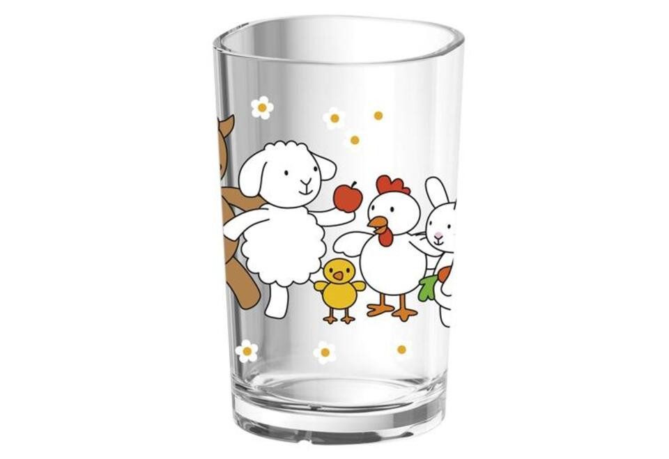 Emsa Kinderbecher Kindertrinkglas "Farm Family" Kunststoff 200 ml Ø 7,2 cm, 1-tlg.