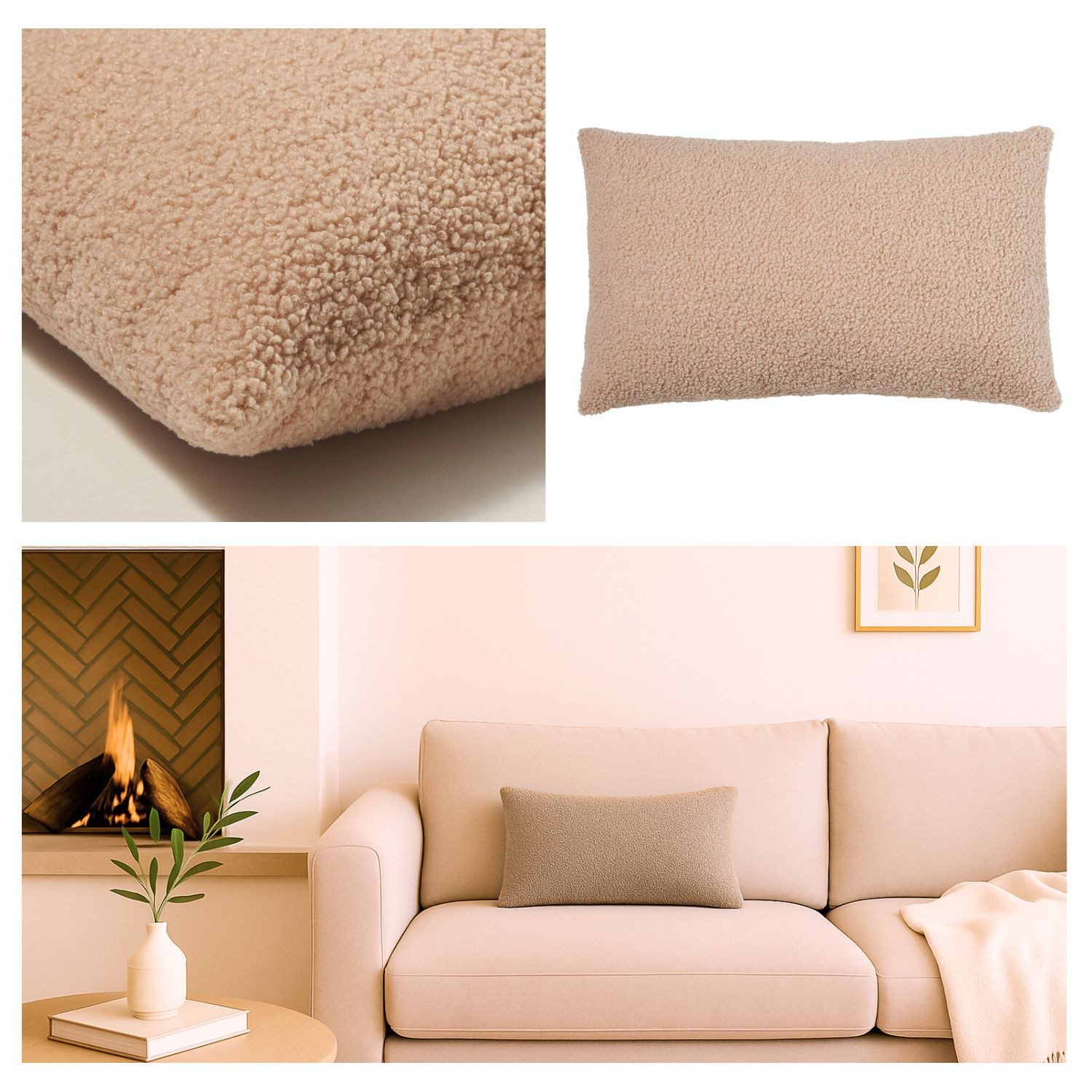 Nordic Coast Company Dekokissen Teddy Bouclé Stoff - Kissen inkl. Füllung, günstig online kaufen