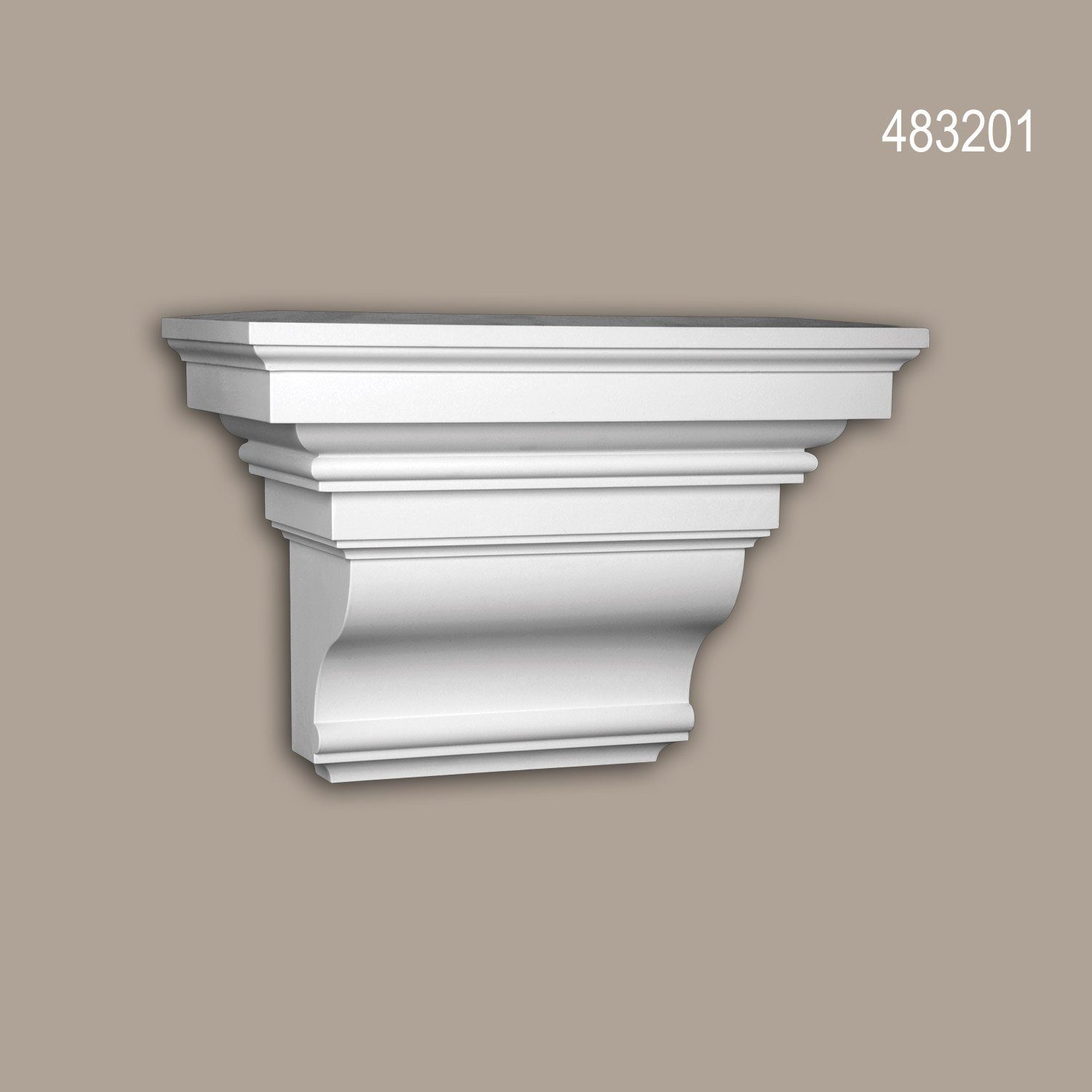 Profhome Wanddekoobjekt 483201 (Konsole, 1 St., Außenstuck, Zierelement, Fassadenelement), weiß, vorgrundiert, für Fassadendekoration, Stil: Ionisch