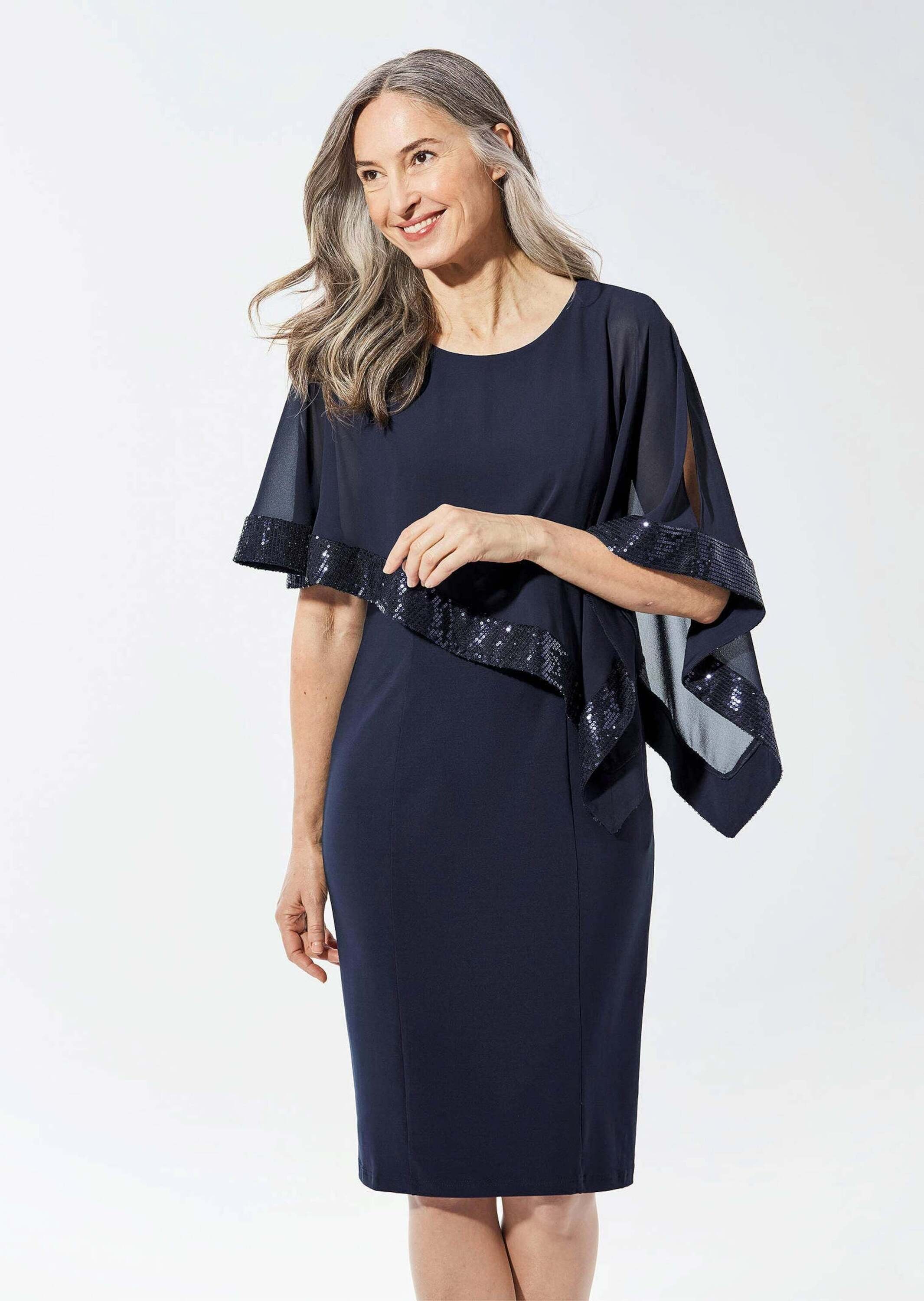 GOLDNER Abendkleid Kurzgröße: Kleid mit raffiniertem günstig online kaufen