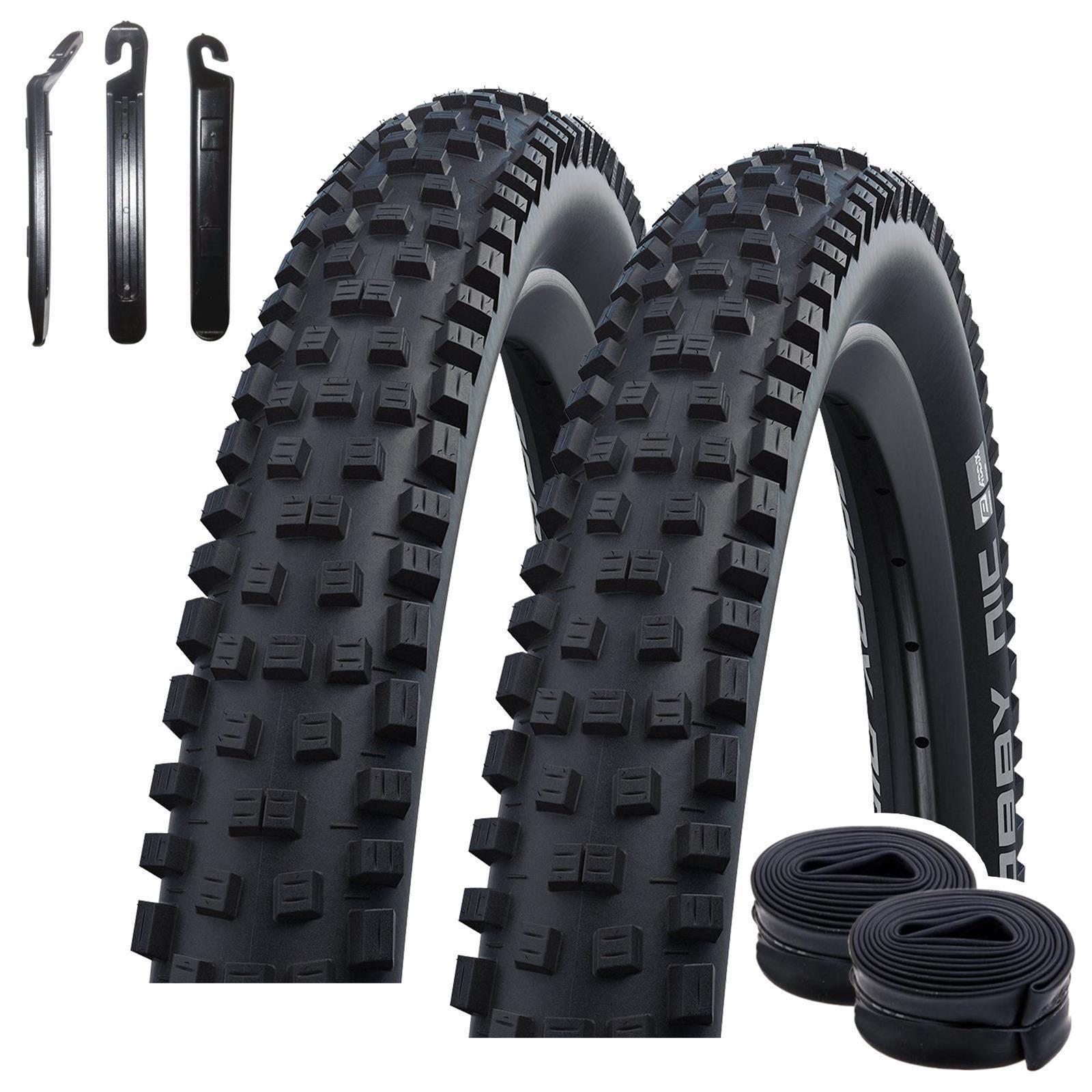 maxxi4you Fahrradreifen 2 x Faltreifen Schwalbe Nobby Nic 29 x 2,25 Schwarz + 2 x SV19 inkl RH
