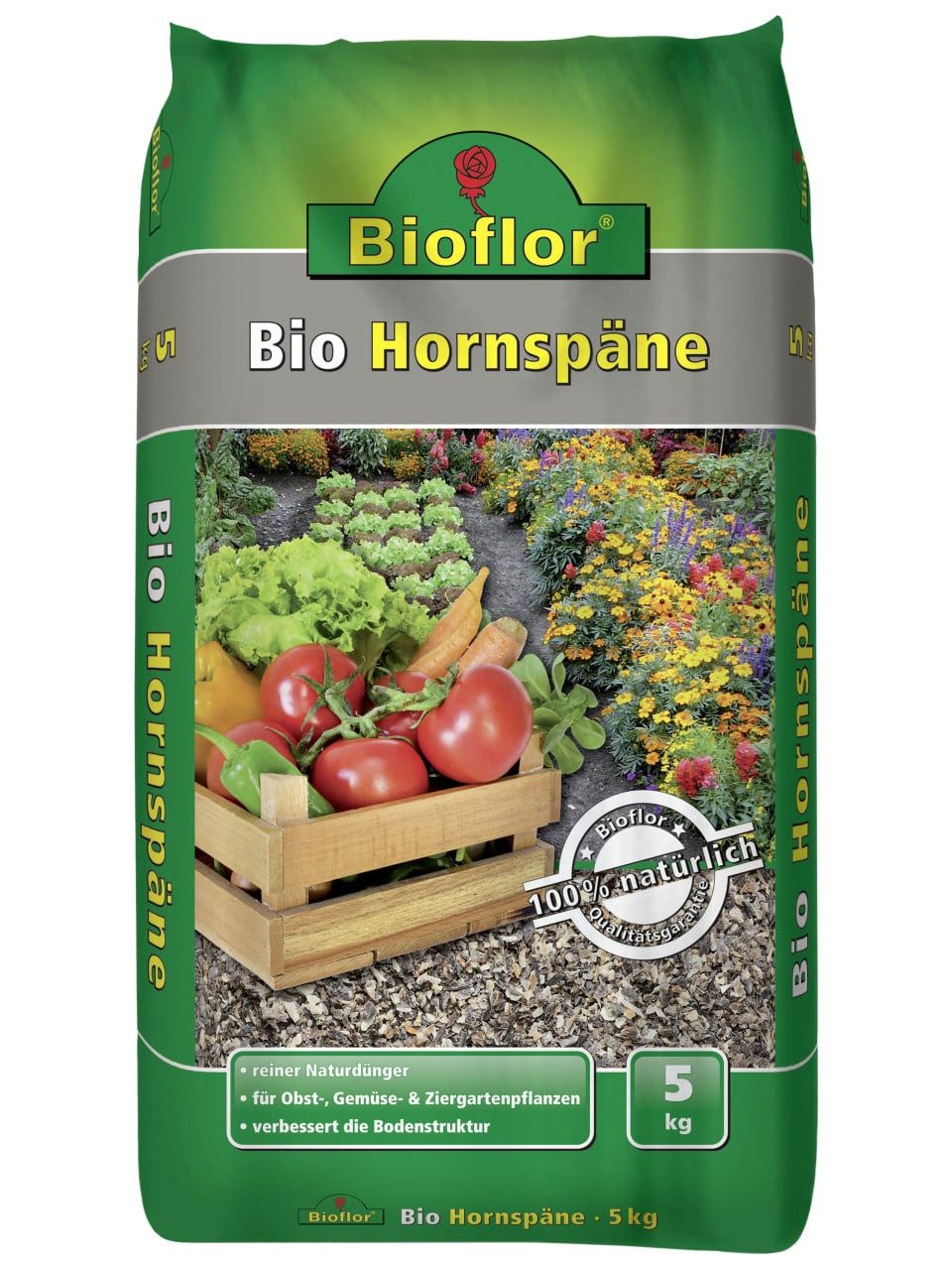 Bioflor Gemüsedünger Bioflor Hornspäne 5 kg organisch, für ca. 120 m², Bio