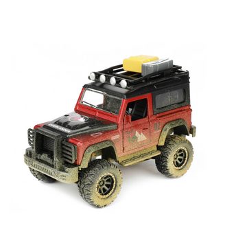 Toi-Toys Spielzeug-Auto Metal World Spielzeugauto - Jeep 4x4 mit Wohnwagen, mit Rückzugsfunktion