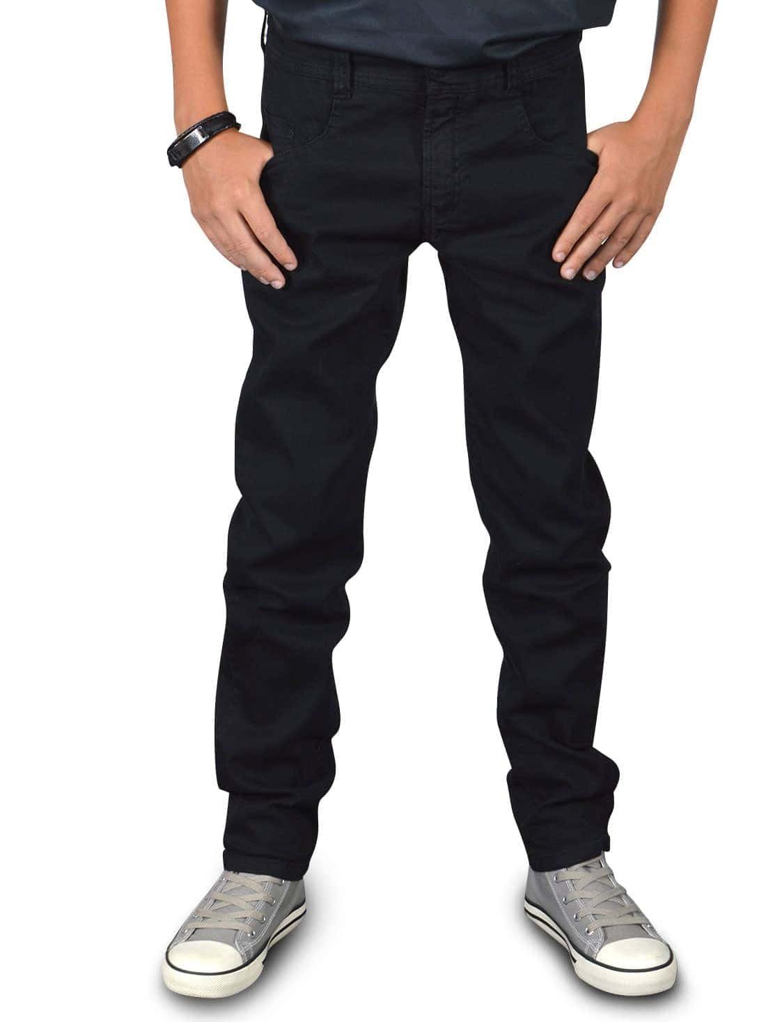 elastischem Bund Bund Jeans Jungen Schwarz (1-tlg) BEZLIT Verstellbarer 5-Pocket-Jeans mit Casual