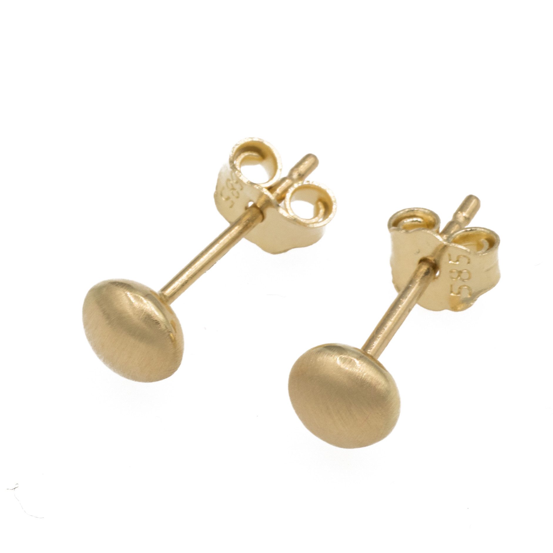 Paar Ohrstecker Ohrstecker aus 585 Gold 14 Karat 5 mm mattiert