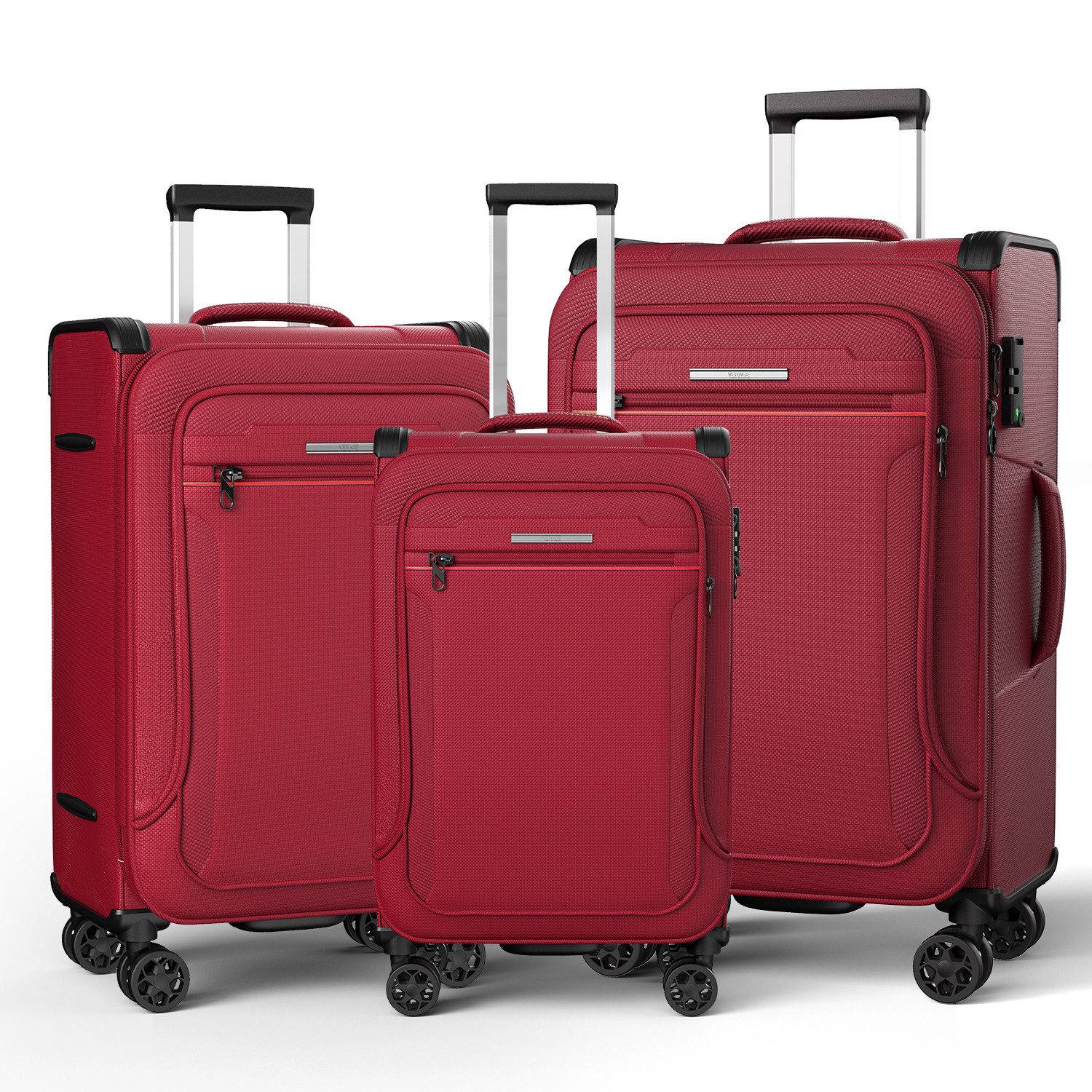 Verage Weichgepäck-Trolley Toledo Weichschalenkoffer Reisekoffer, 4 Rollen, TSA-Schloss, erweiterbar Stoffkoffer Volumenerweiterung S/M/L/Sets