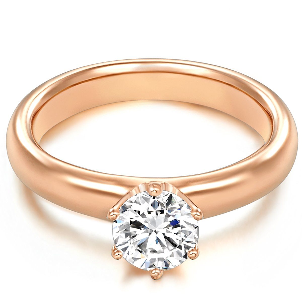 Trilani Silberring roségold, mit Zirkonia im Brillant-Look